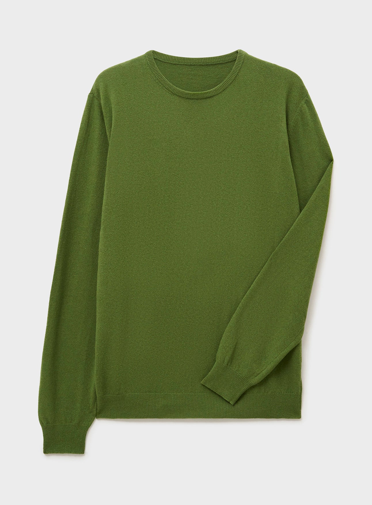 Recycled Italian Wool Knit Green Crew Neck