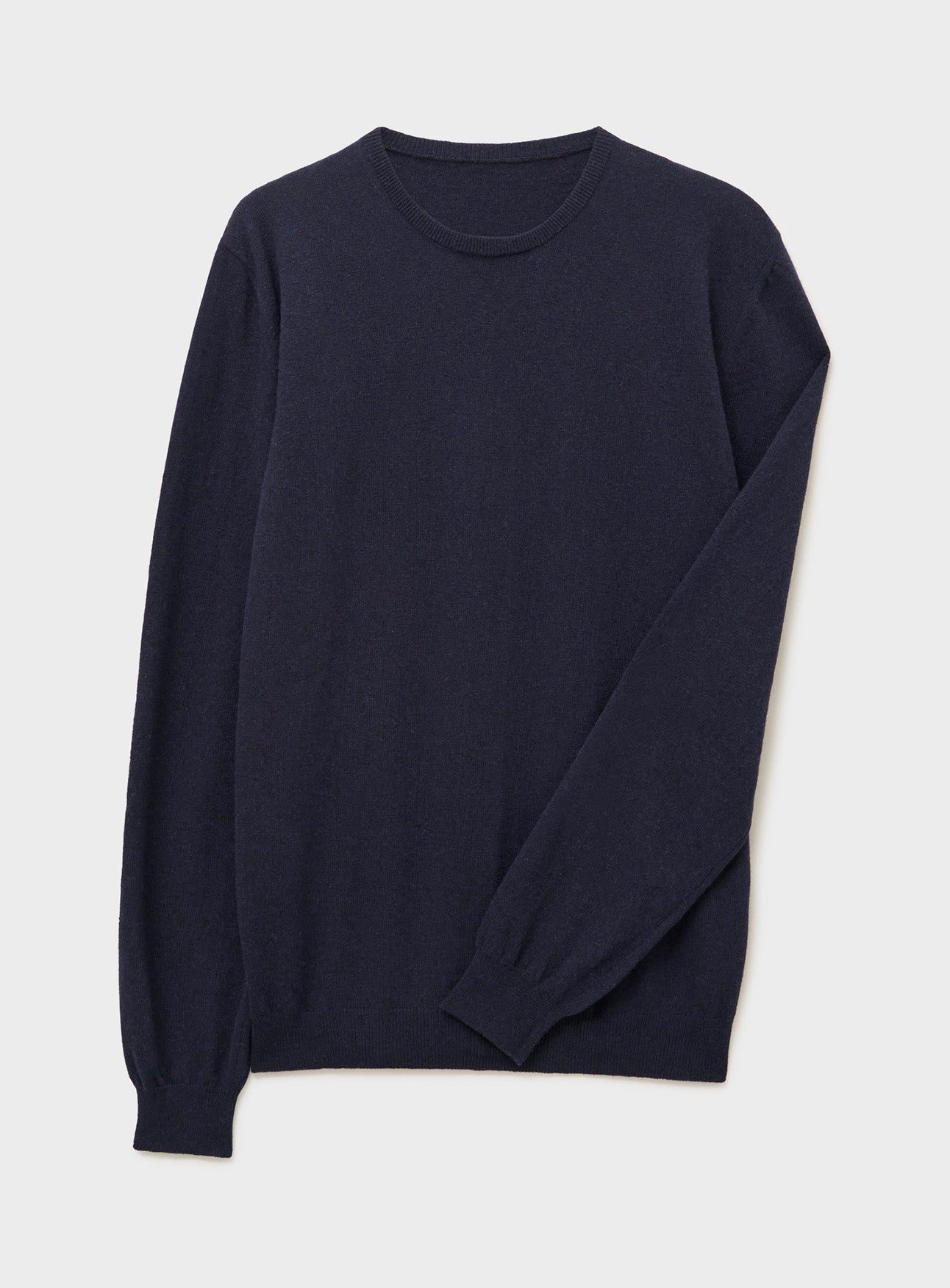 Recycled Italian Wool Knit Navy Crew Neck