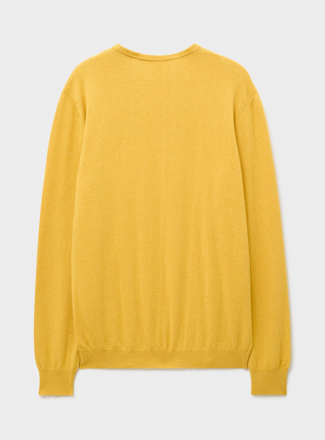 Recycled Italian Wool Knit Yellow Crew Neck