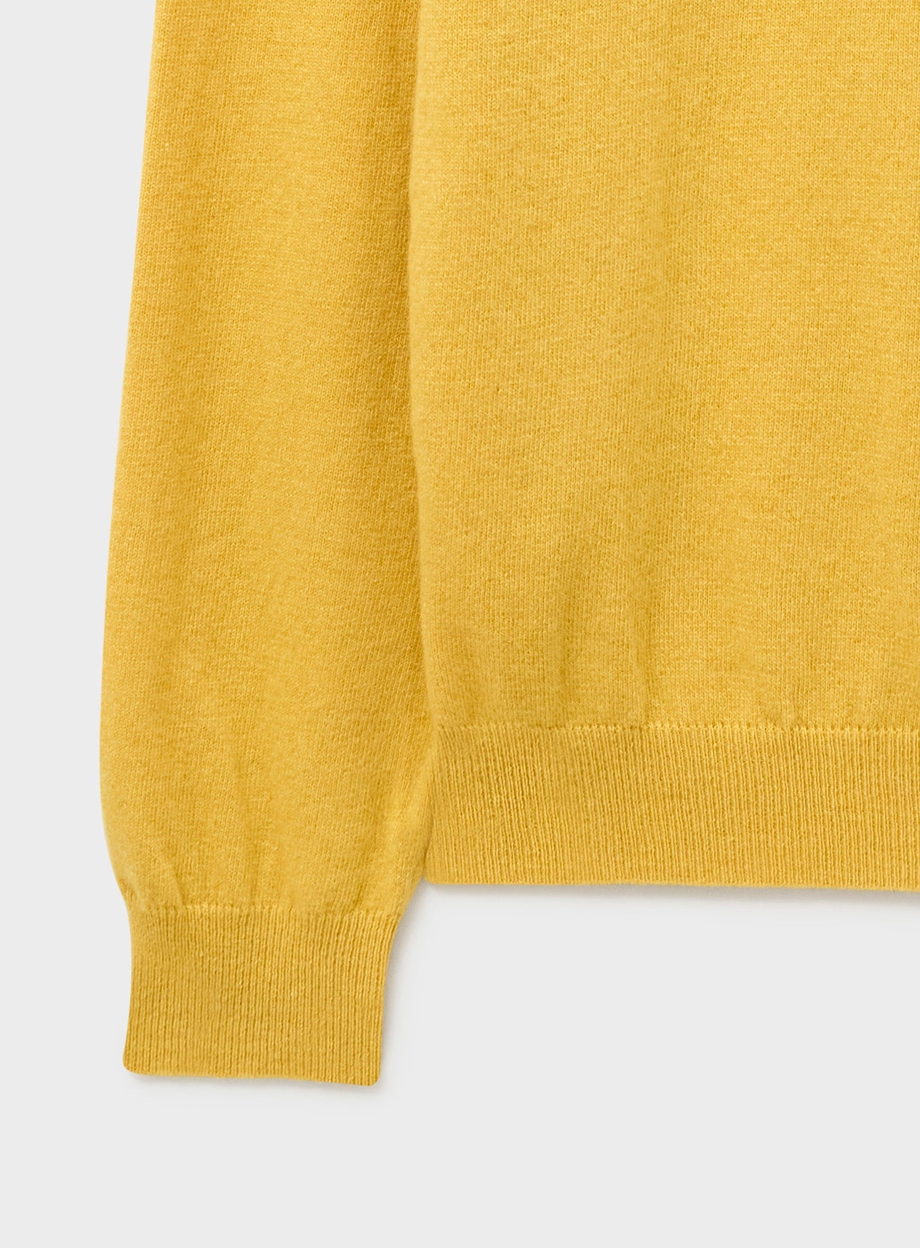 Recycled Italian Wool Knit Yellow Crew Neck