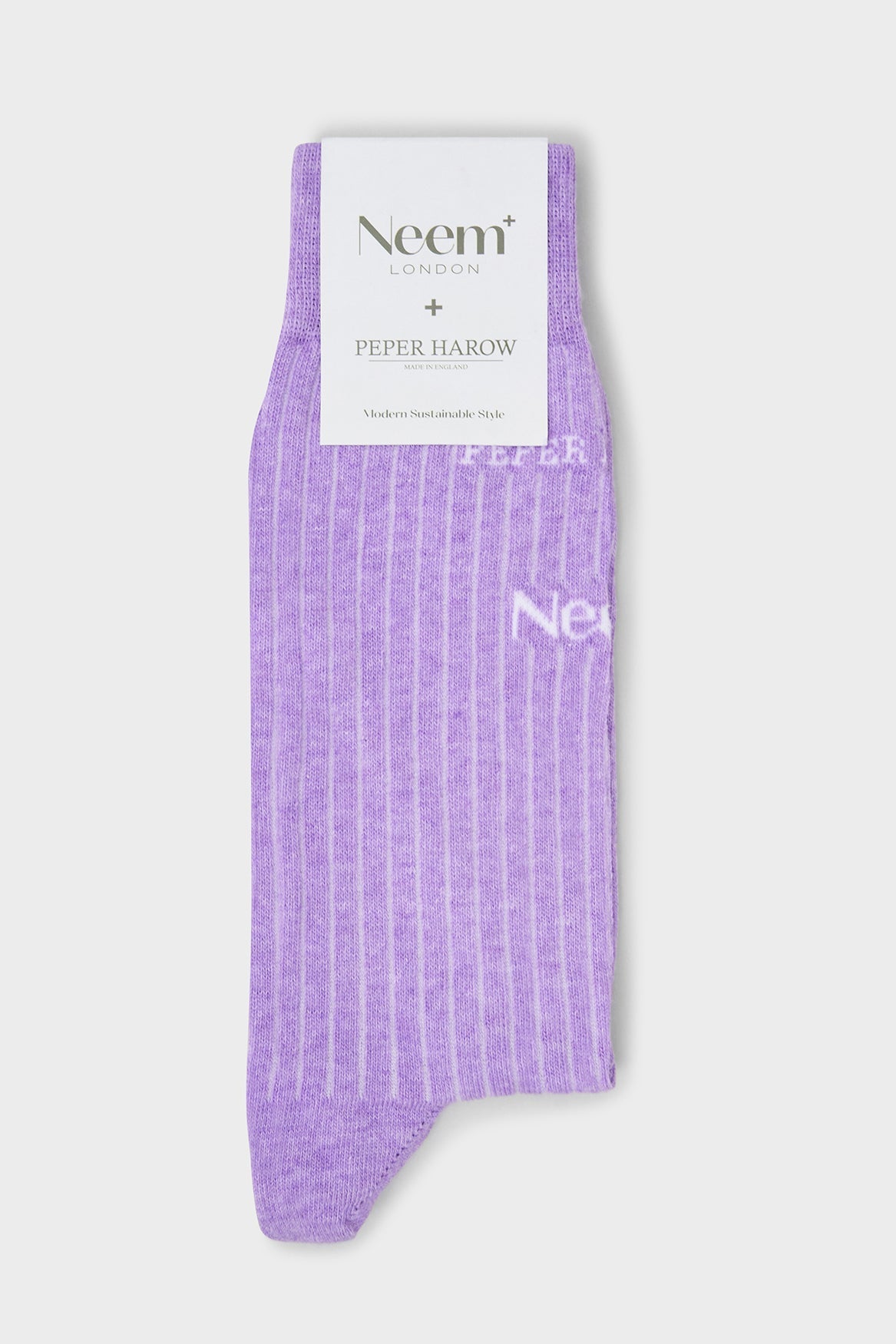 Recycled British Ribbed Cotton Lilac Men's Socks
