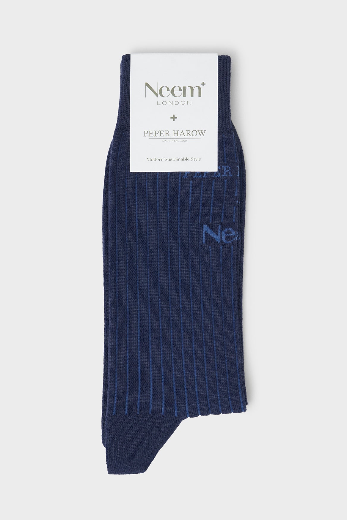 Recycled British Ribbed Cotton Navy Men's Socks