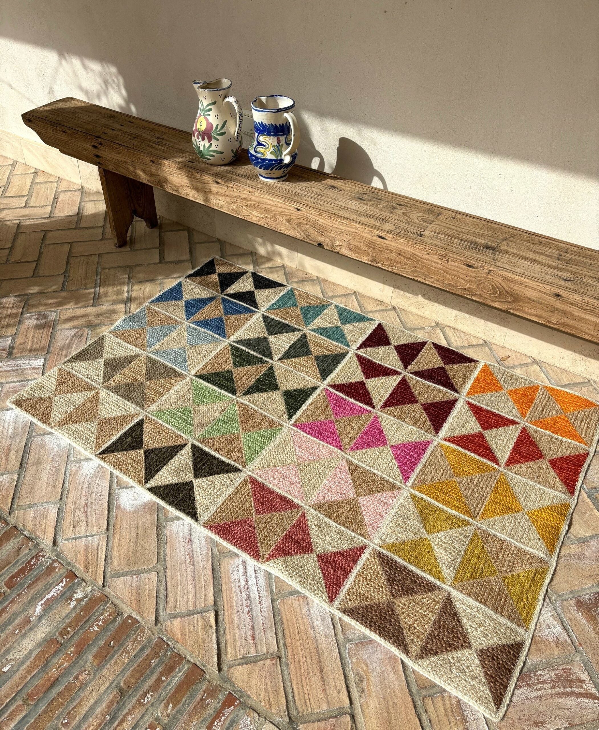 Rainbow Harlequin Jute Rug