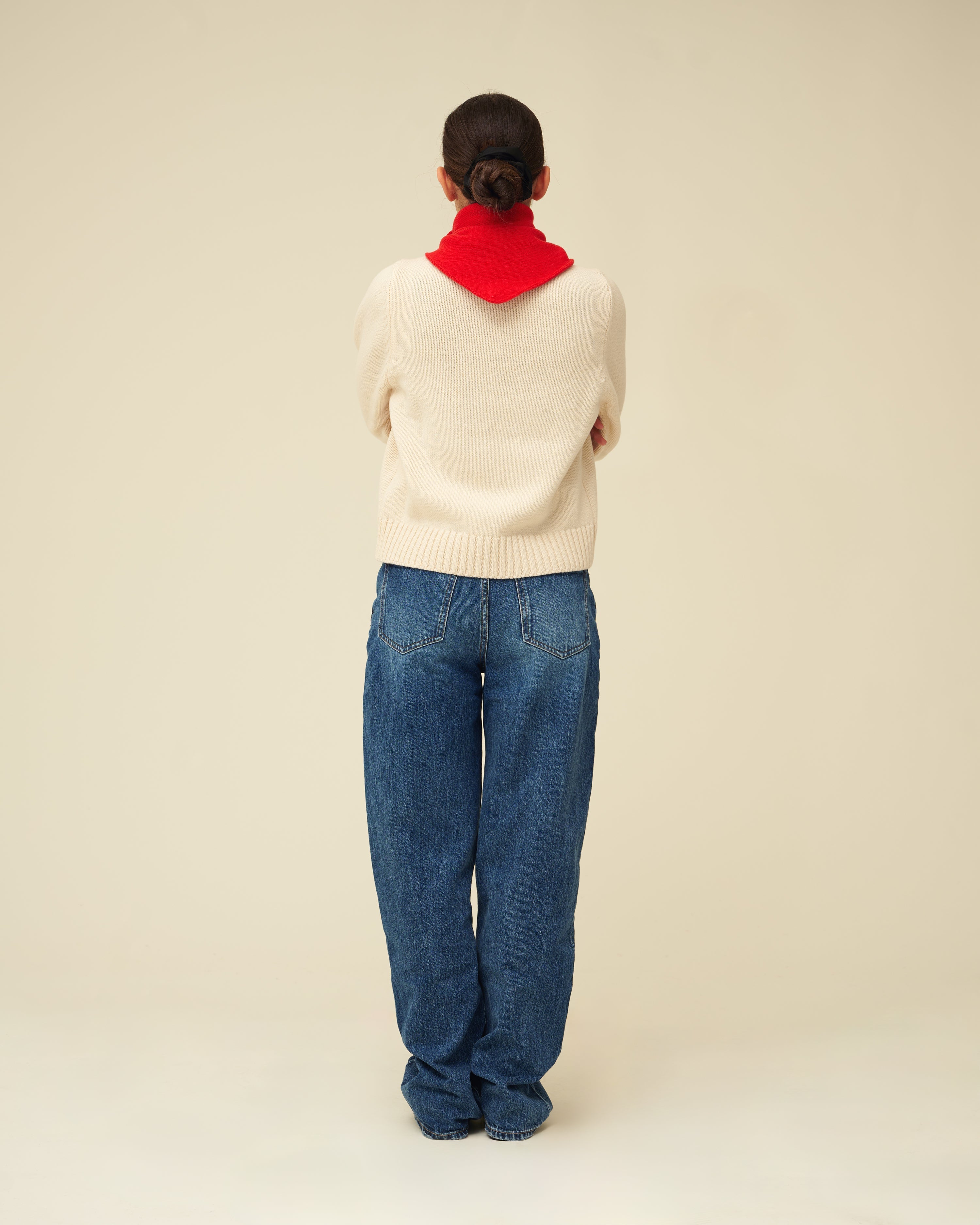 Merino Lambswool Neckerchief - Poppy Red (Knitted-to-Order)