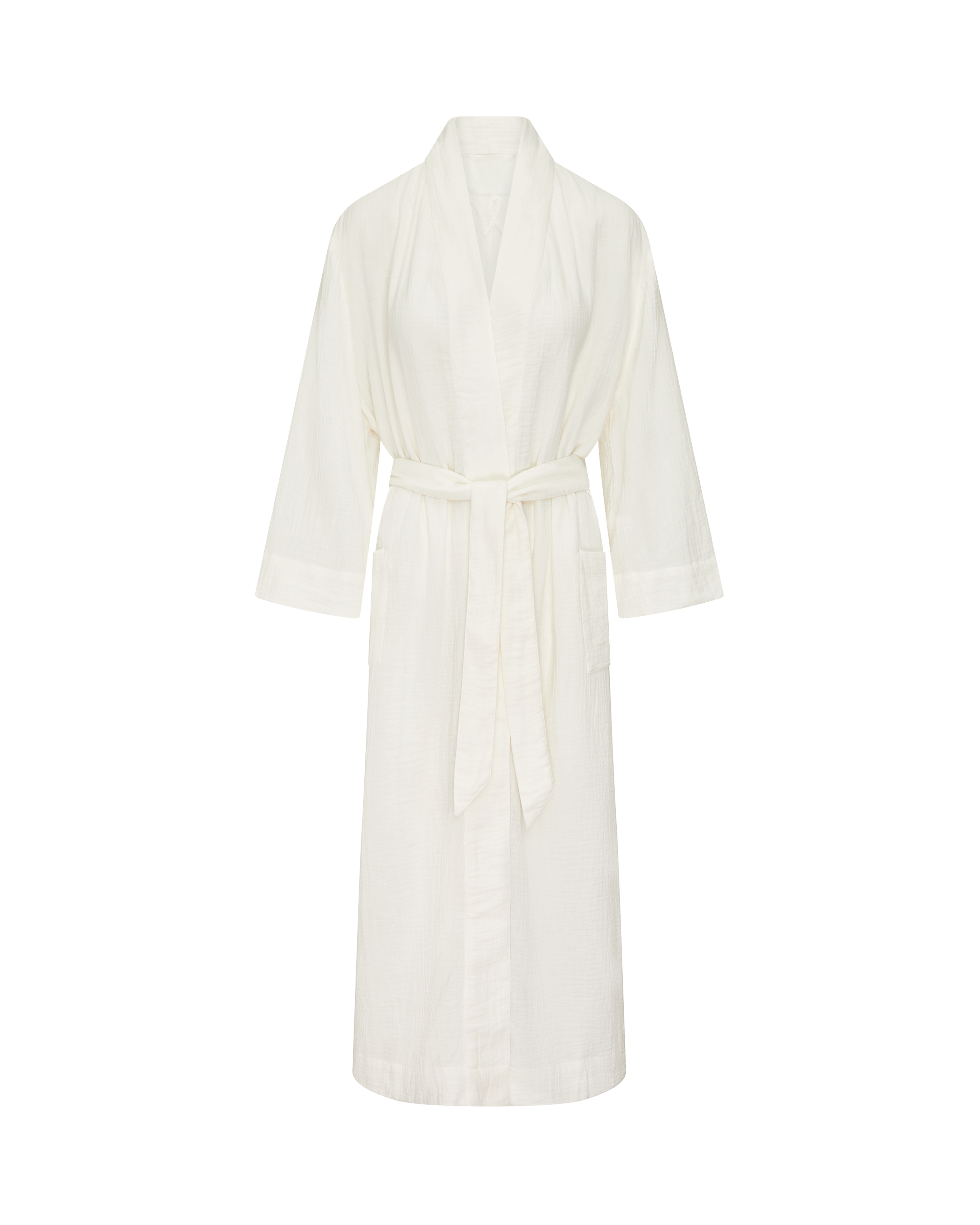 The Classic Belted Robe - Cotton White