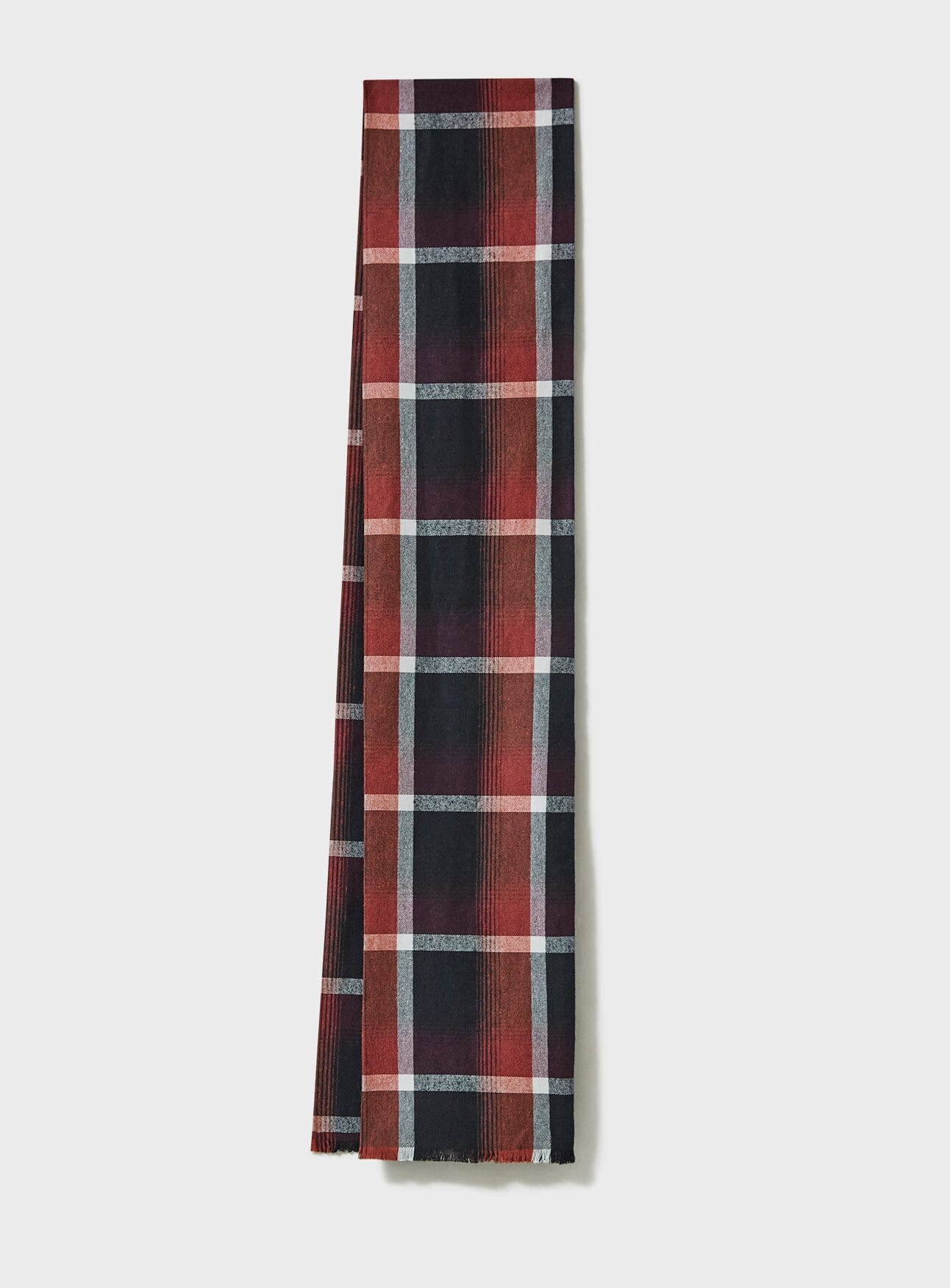 Recycled Italian Flannel Black/Red Scarf