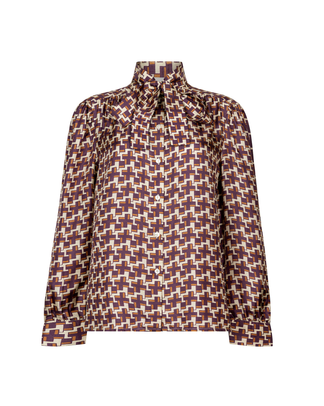 Serene - Cross Print Silk Twill Blouse