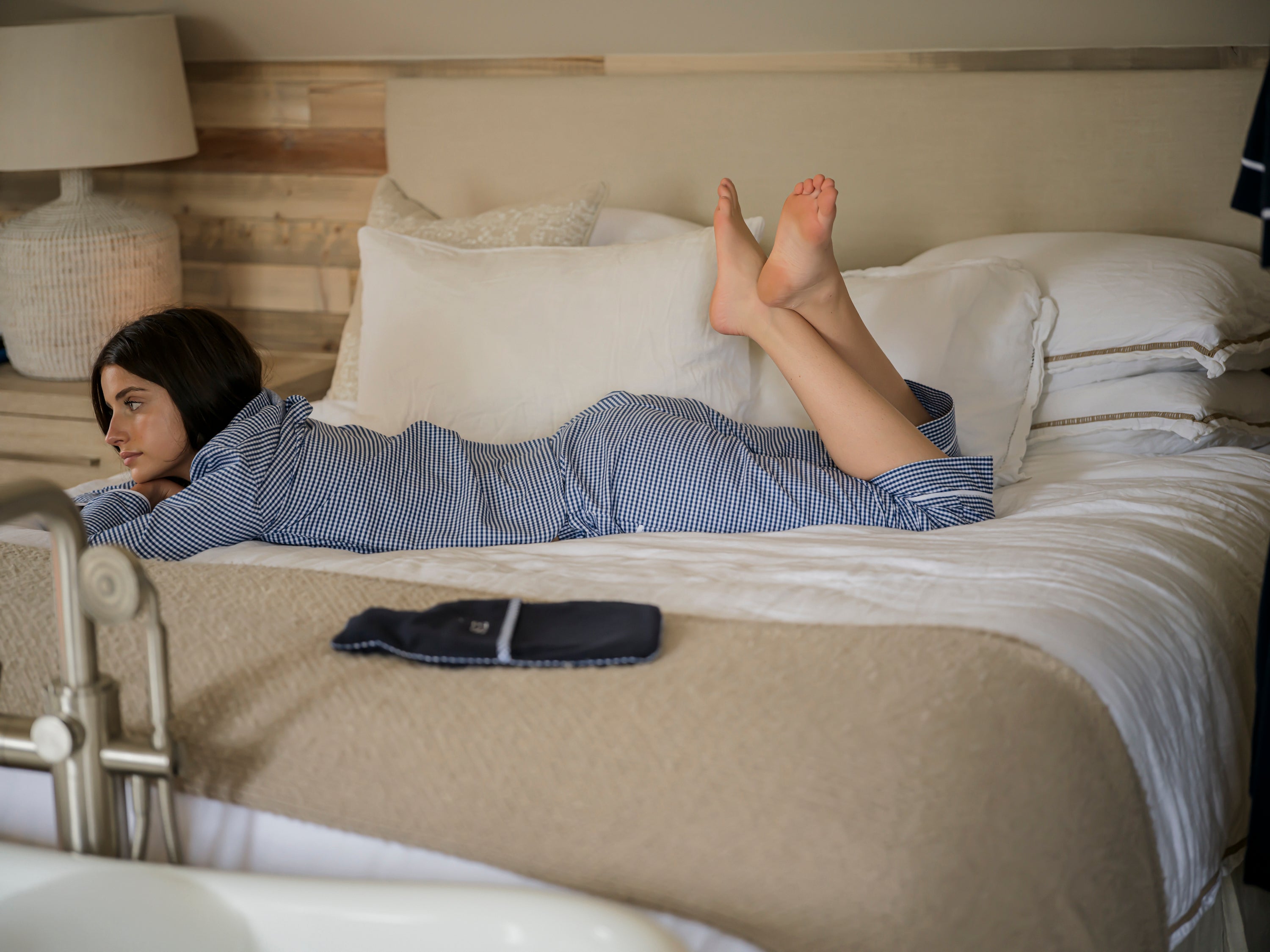 Sian Esther X Osborn Interiors Navy Hot Water Bottle