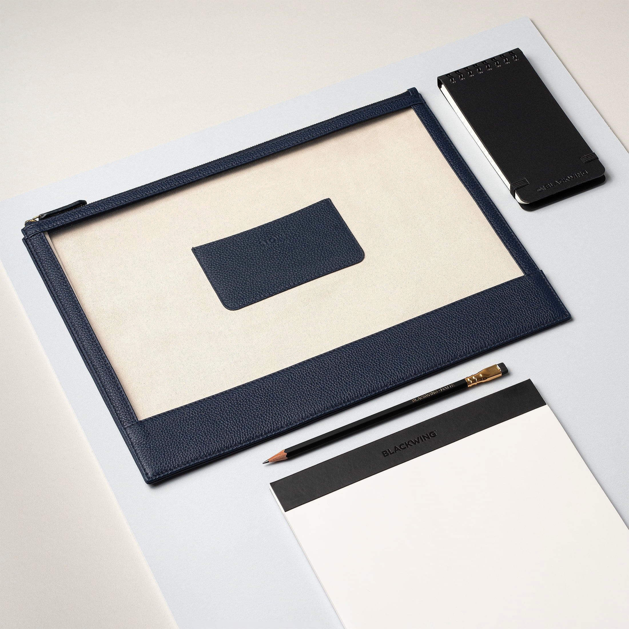 Seeview Folio - Navy Pebbled Leather and TPU