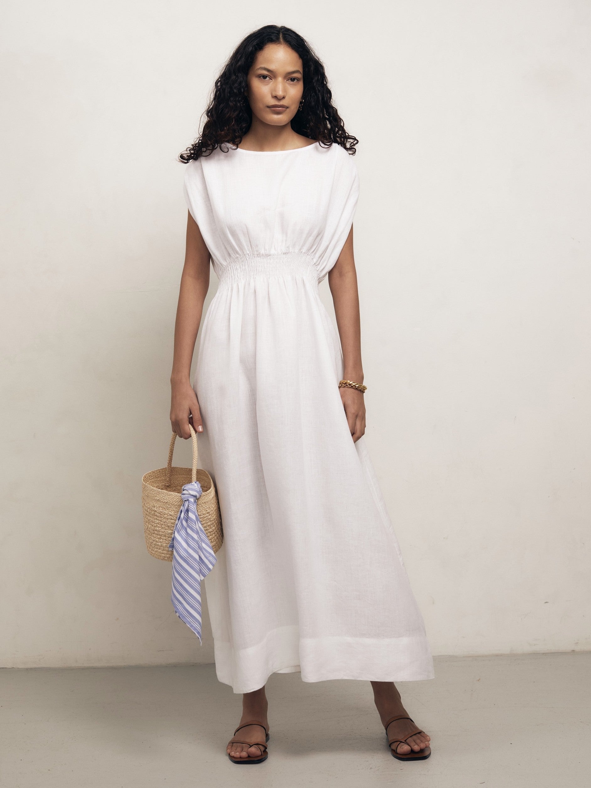 SOFIA - White Linen Dress