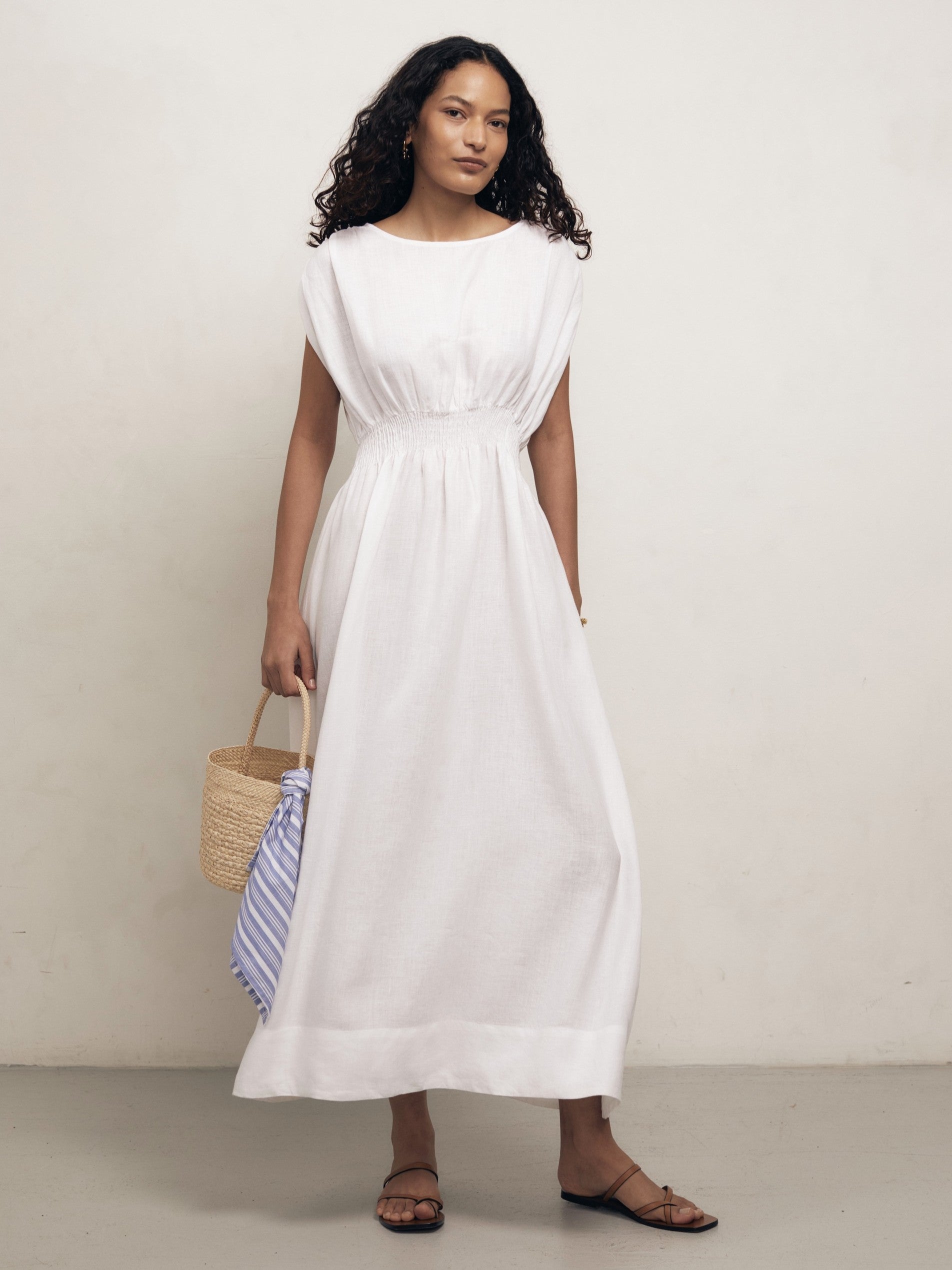 SOFIA - White Linen Dress