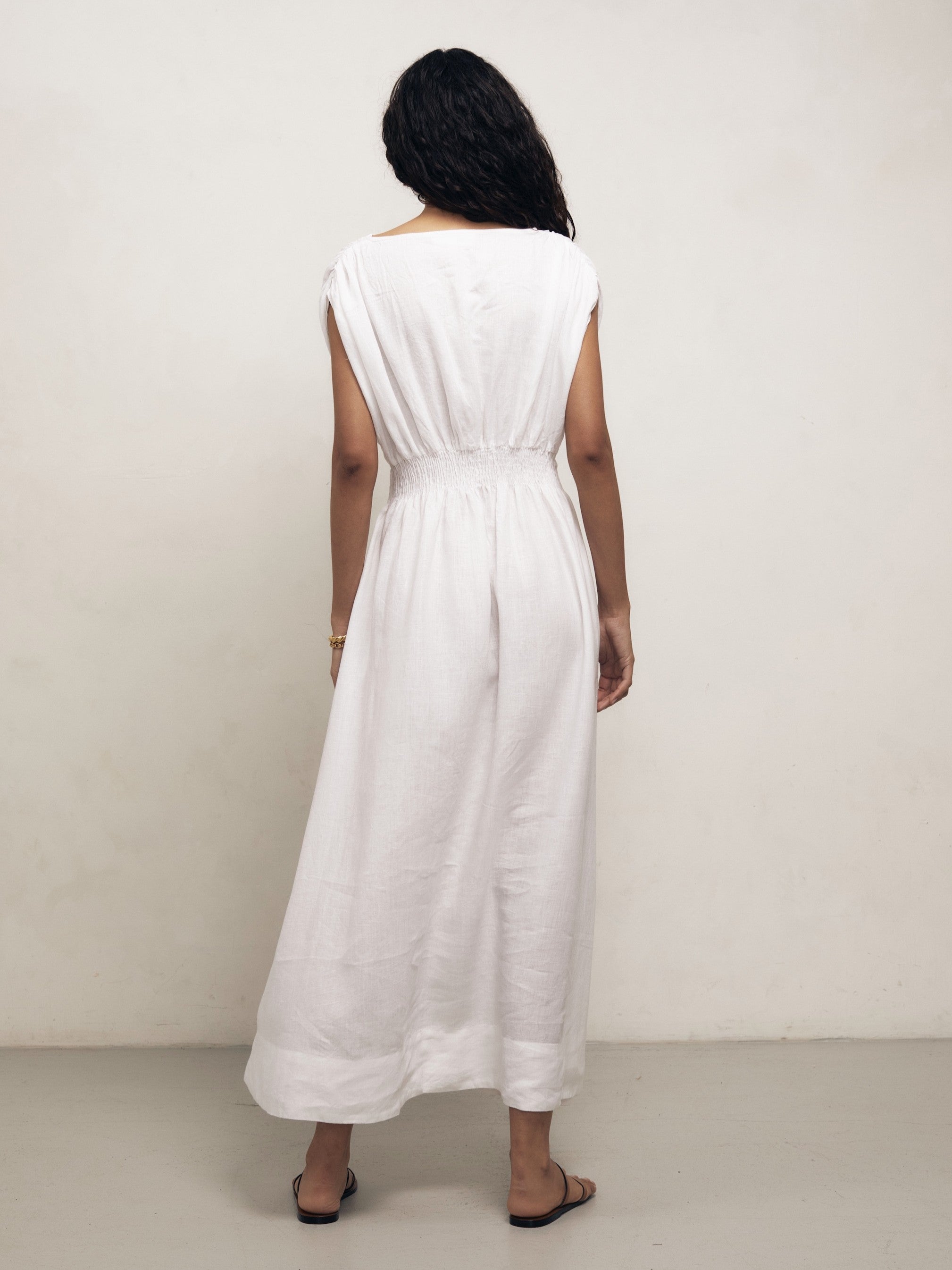 SOFIA - White Linen Dress