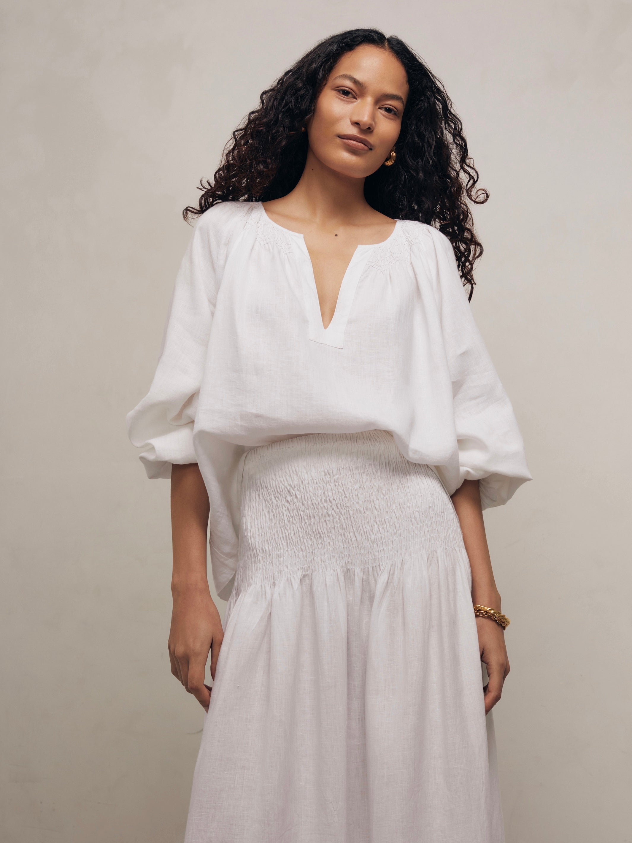 SULA - White Linen Skirt