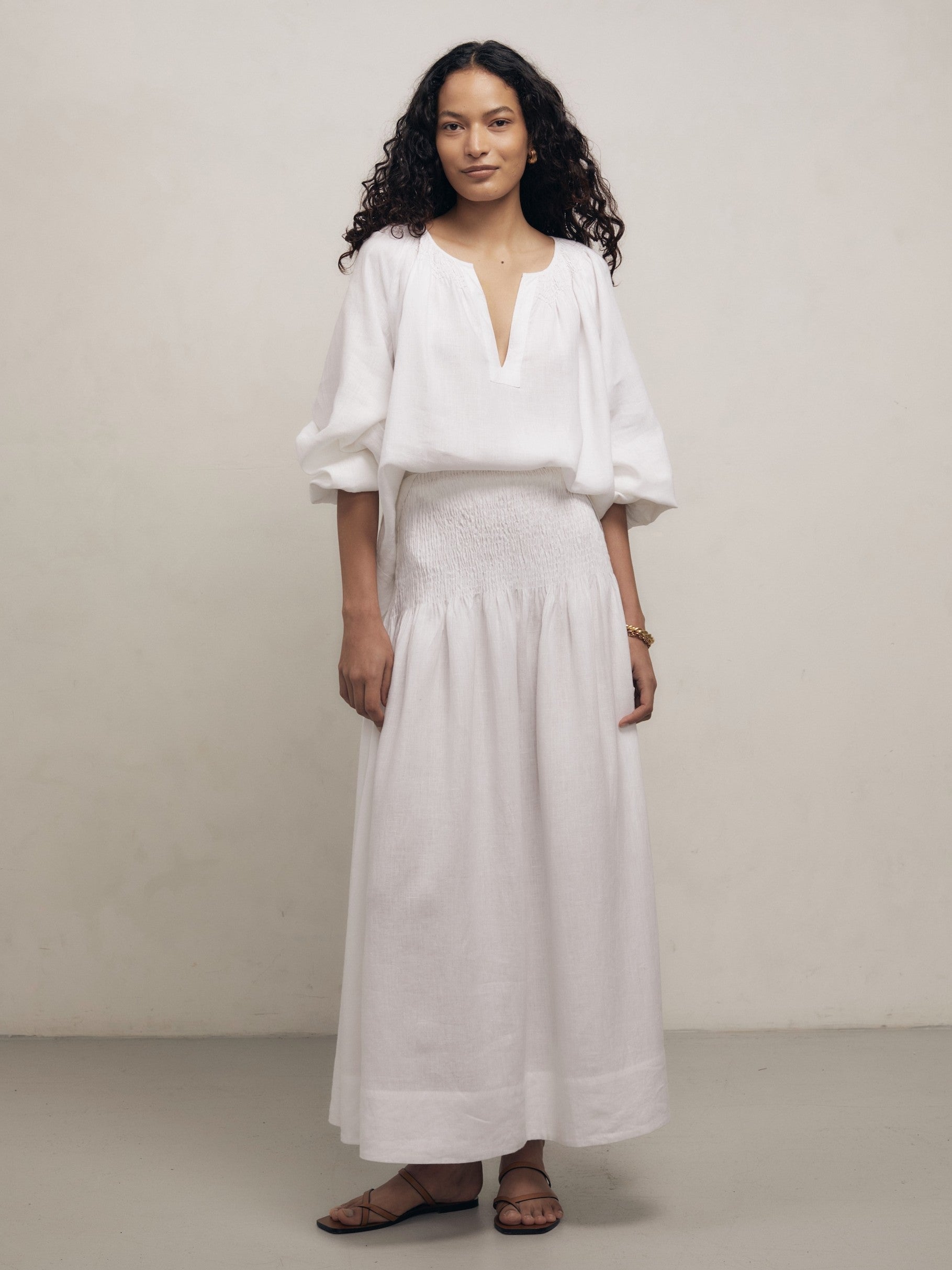 SULA - White Linen Skirt