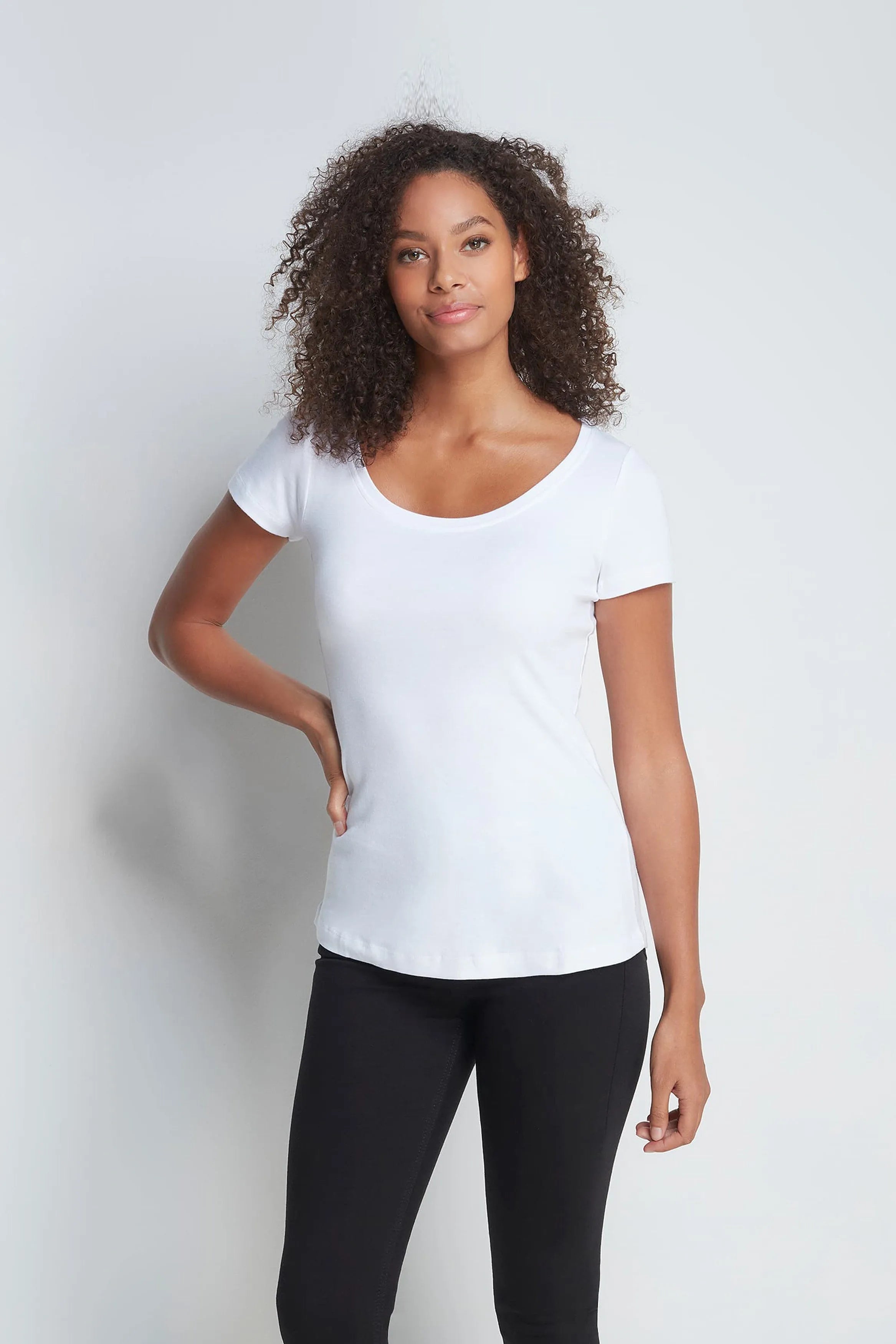 Scoop Neck Cotton Modal Blend T-Shirt