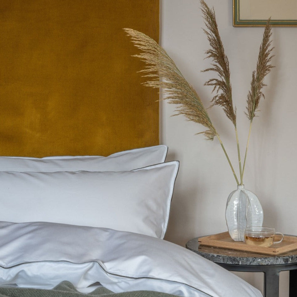 Set of 2 - Heritage Collection Signature Style Housewife Pillowcase - White With Canopy Green Trim