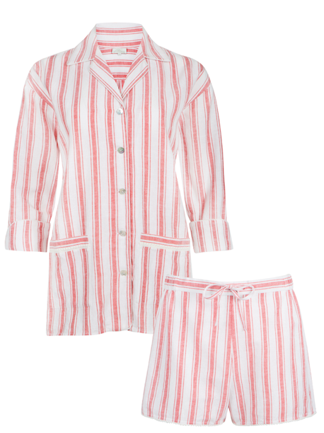 Red Striped Short Pyjama Set