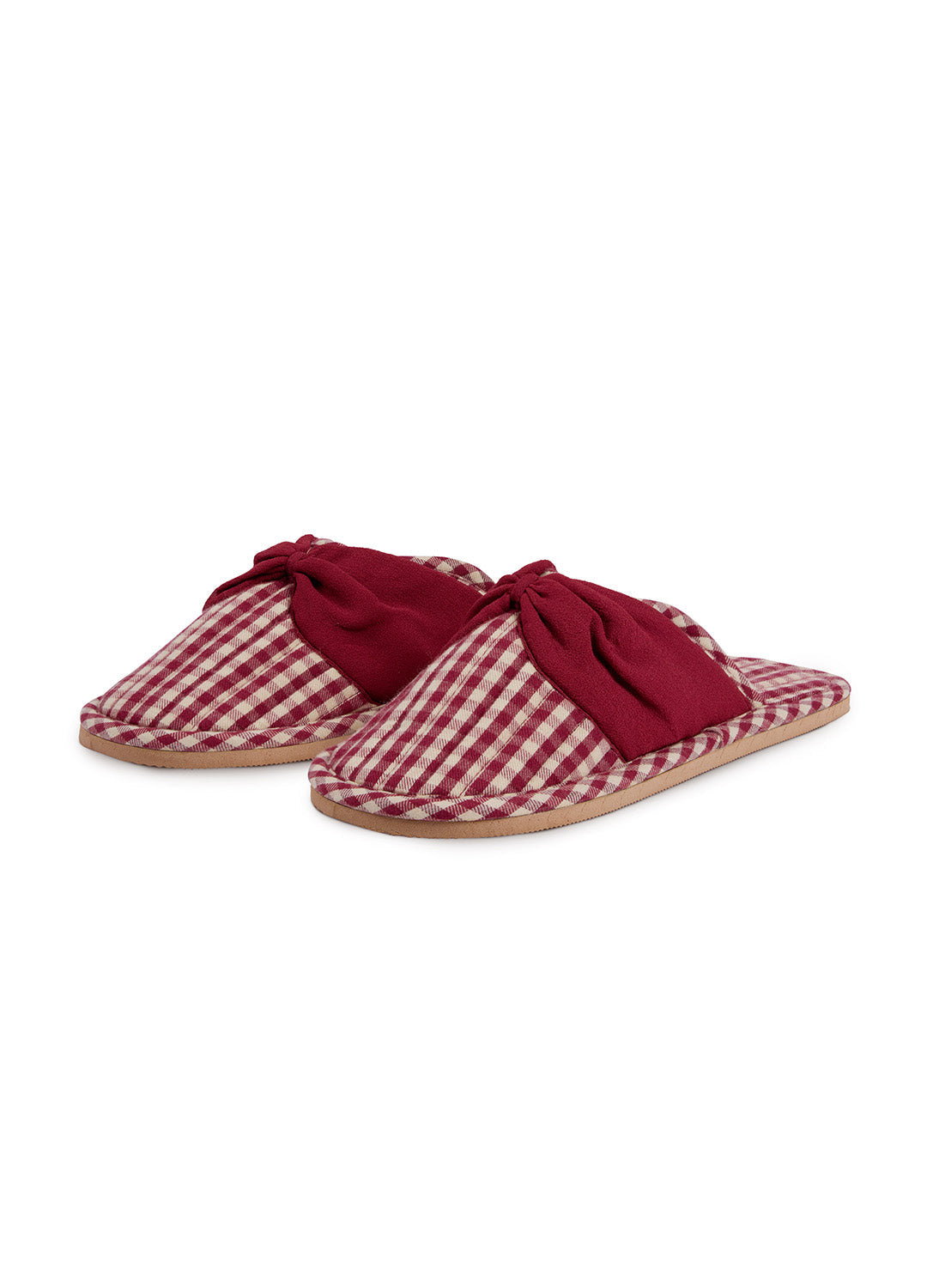 Slippers - Rust Gingham