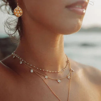 Stargazer Earrings in Gold and Zirconia