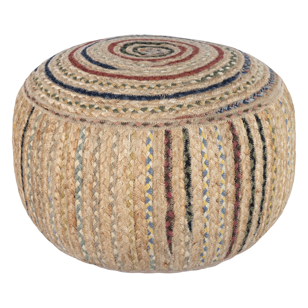Multi Jute Pouffe Small