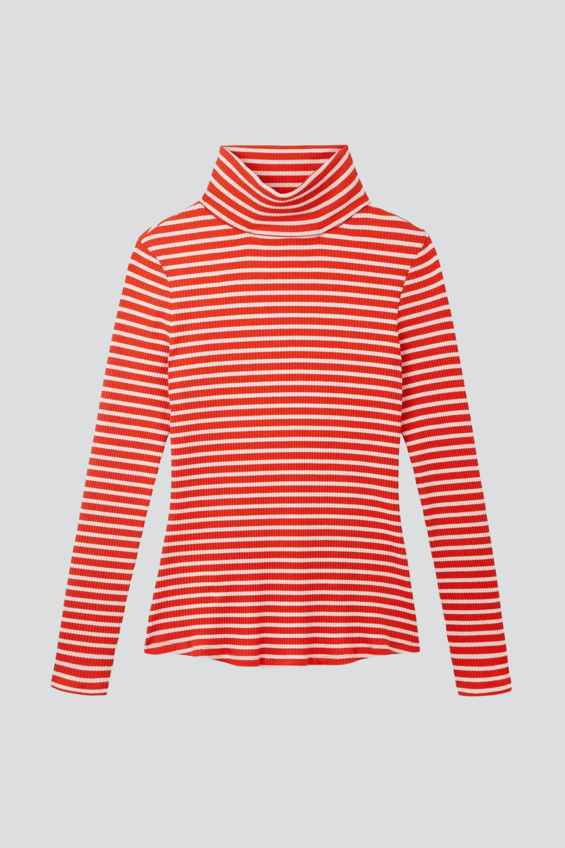 Striped Cotton Roll Neck