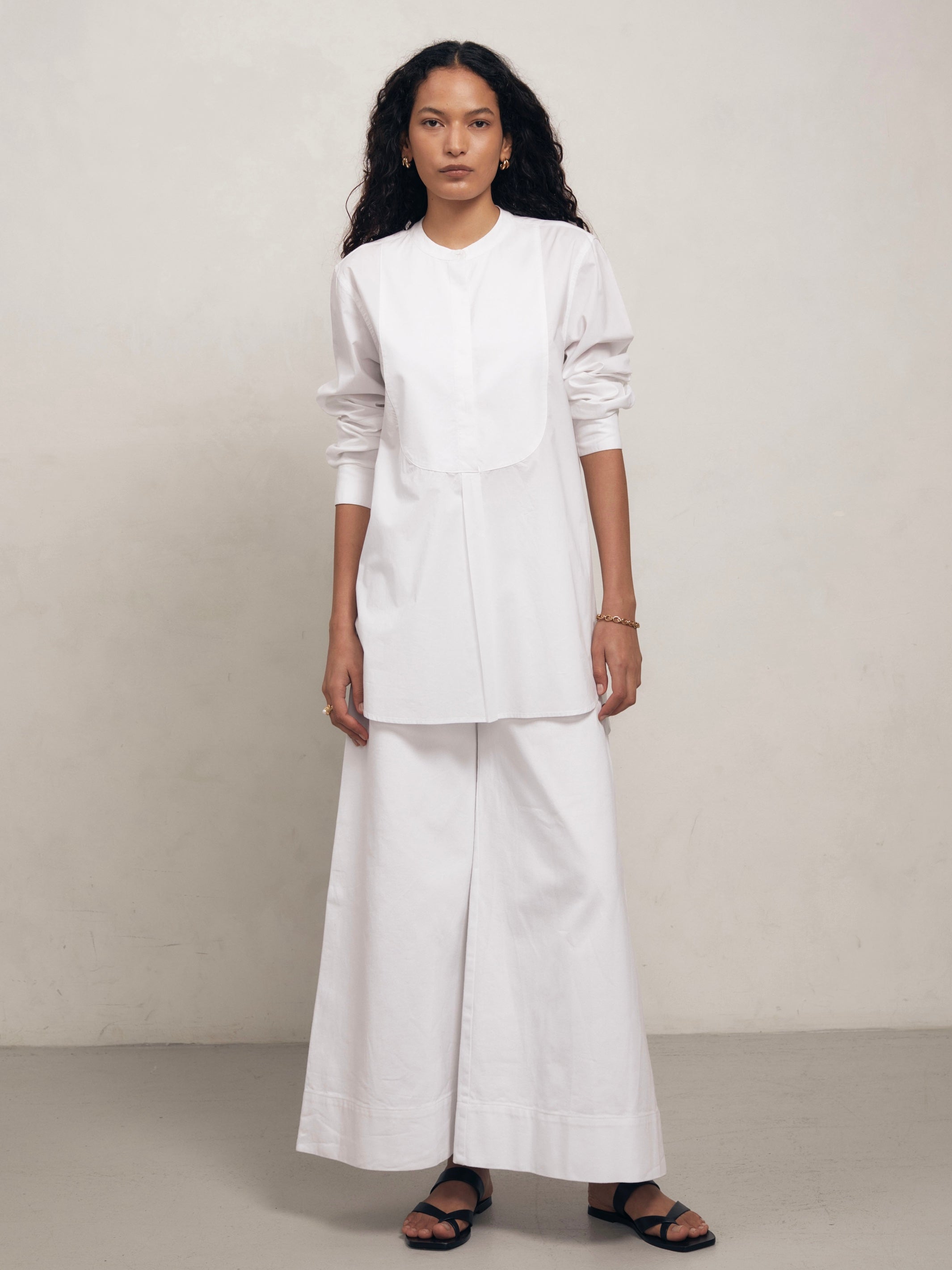 Tuxedo Shirt - White Cotton Poplin