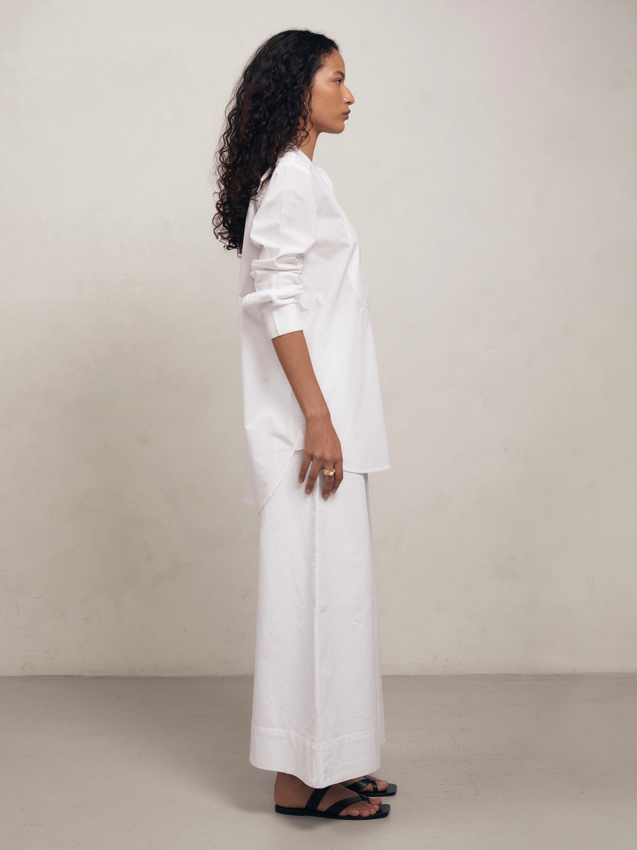 Tuxedo Shirt - White Cotton Poplin