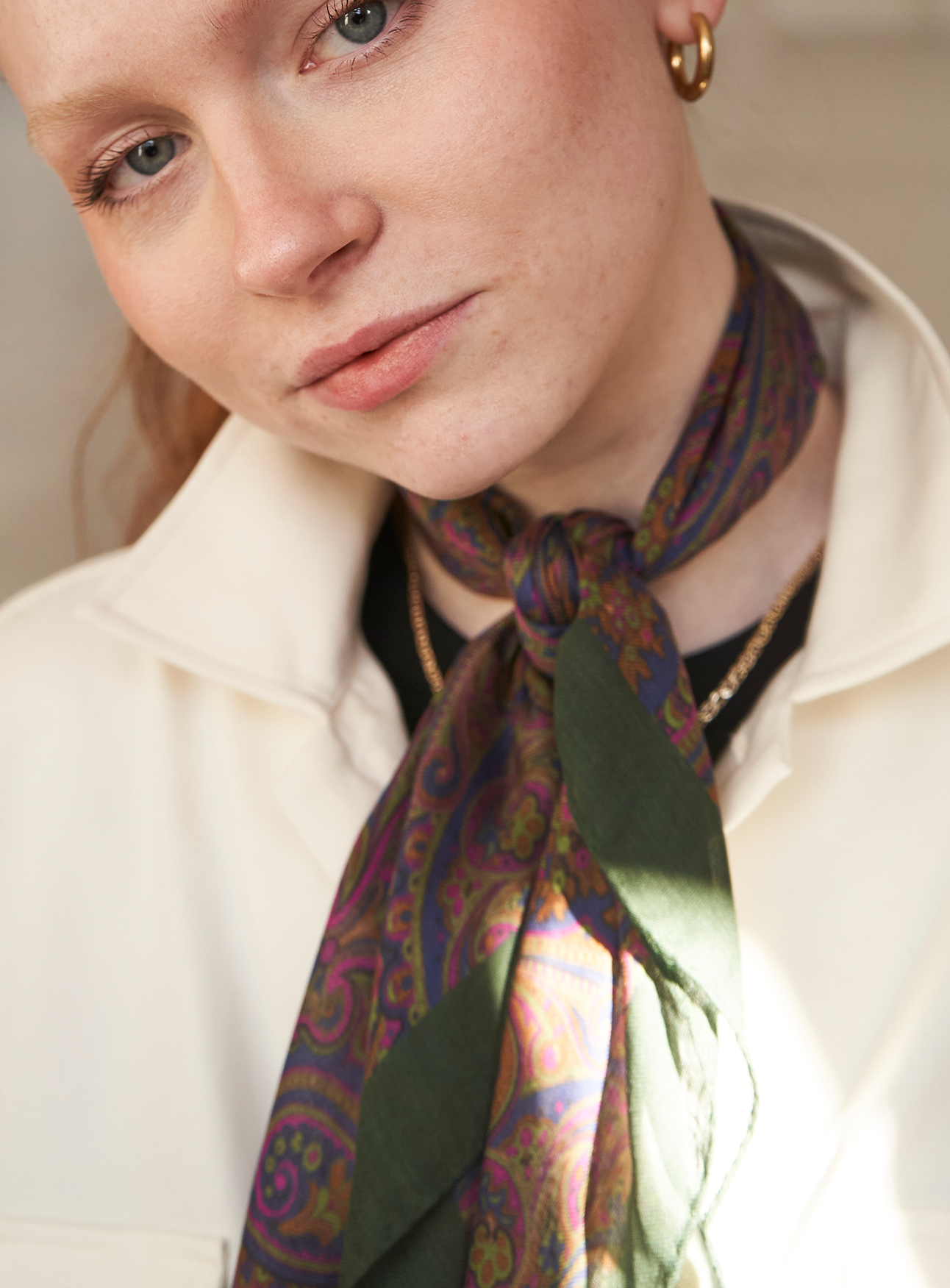 Italian Tencel British Racing Green Neck Scarf