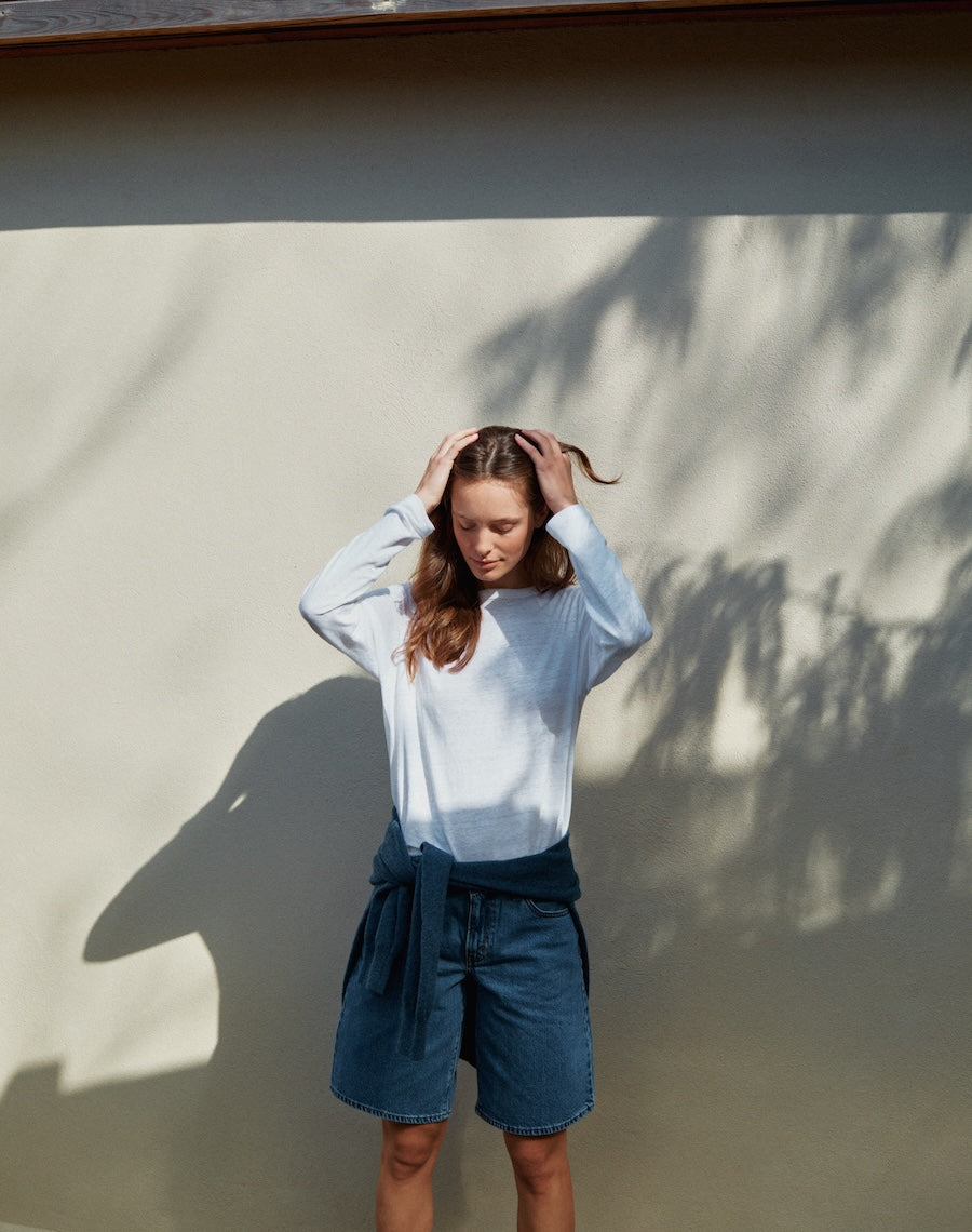 The LINEN 01 / the Long Sleeve - White