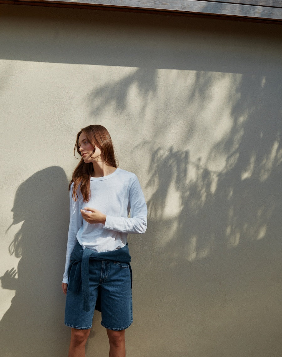 The LINEN 01 / the Long Sleeve - White