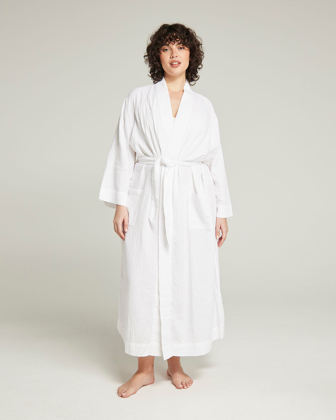 The Classic Belted Robe - Cotton White
