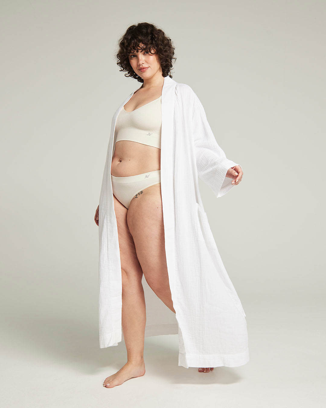 The Classic Belted Robe - Cotton White
