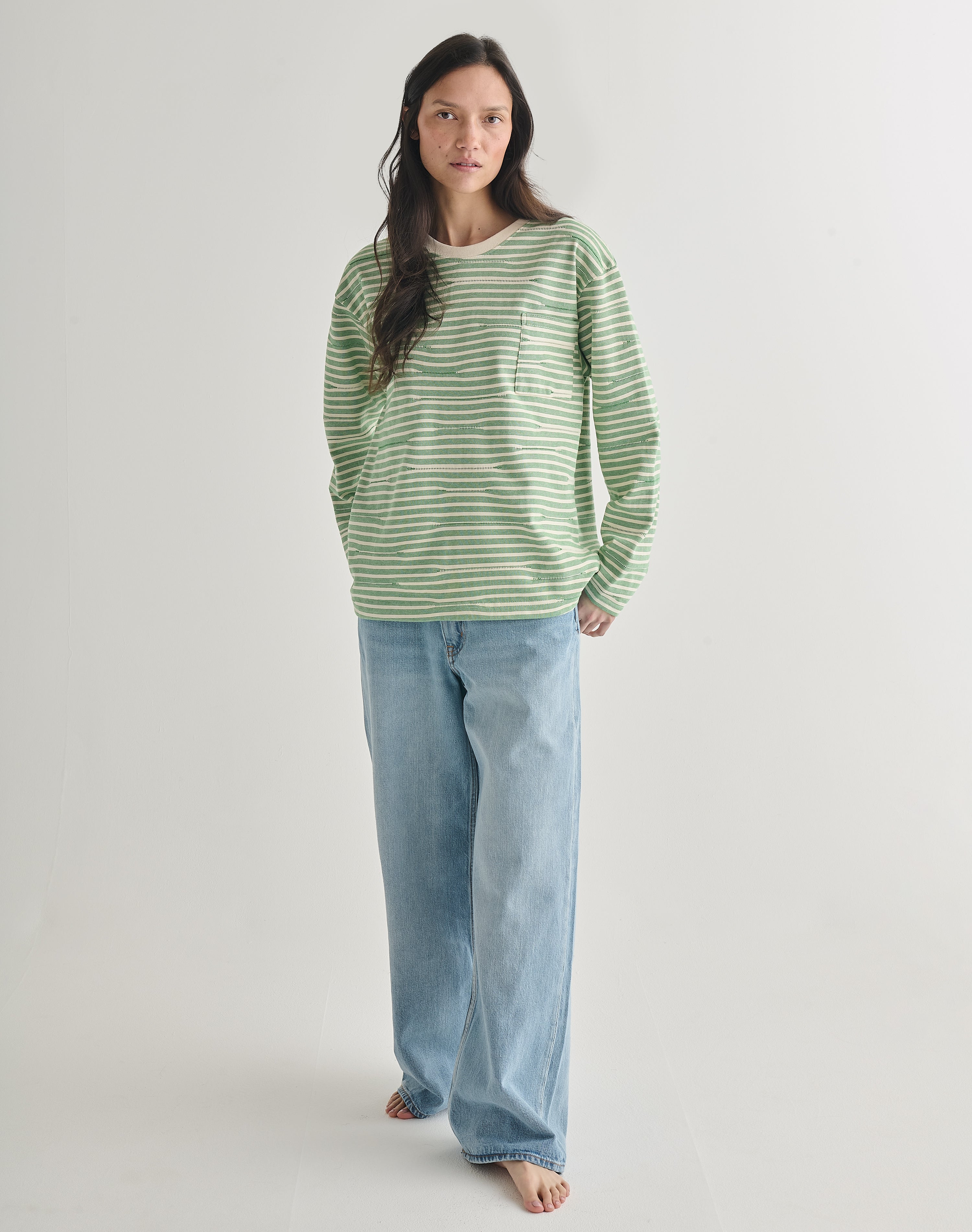 The BRITISH JERSEY 01 - Ecru + Sage