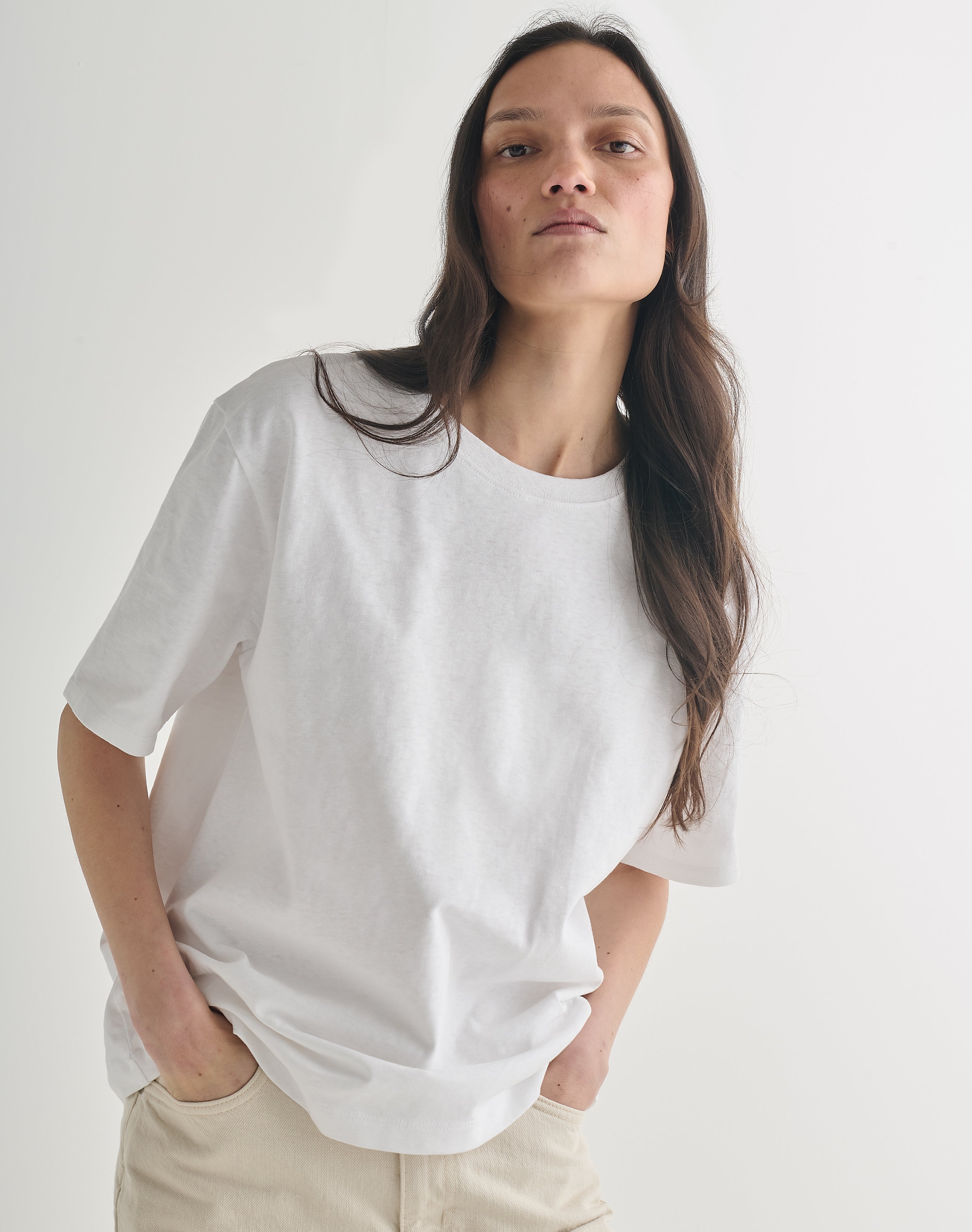 The Structured Slub / The Short Sleeve - White