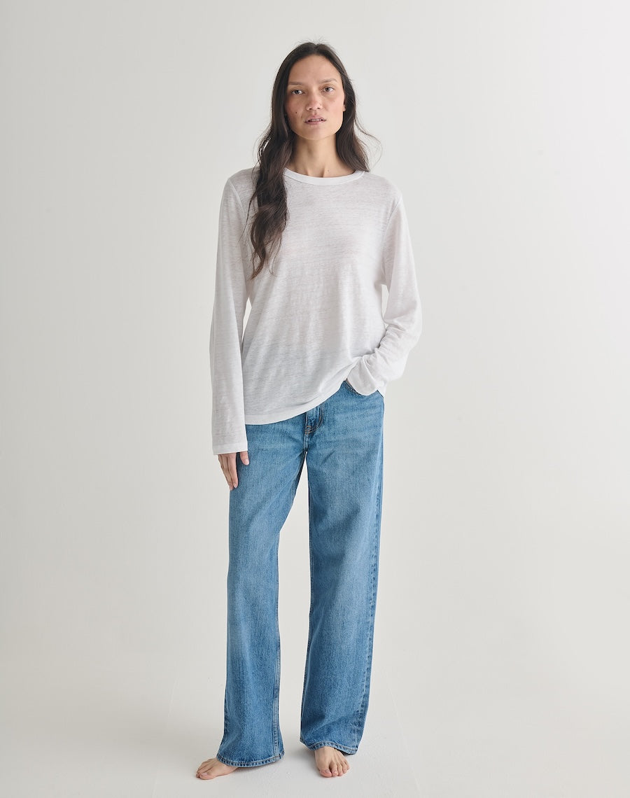 The LINEN 01 / the Long Sleeve - White