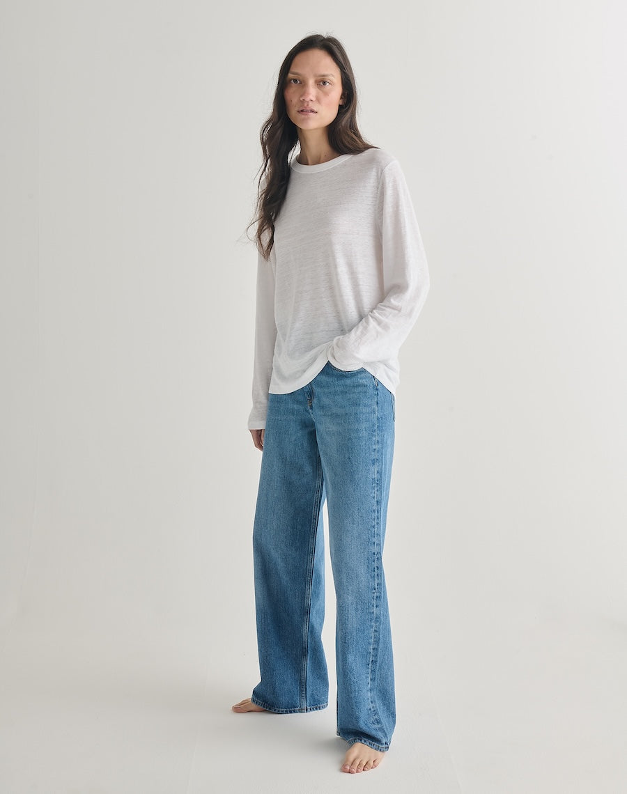 The LINEN 01 / the Long Sleeve - White