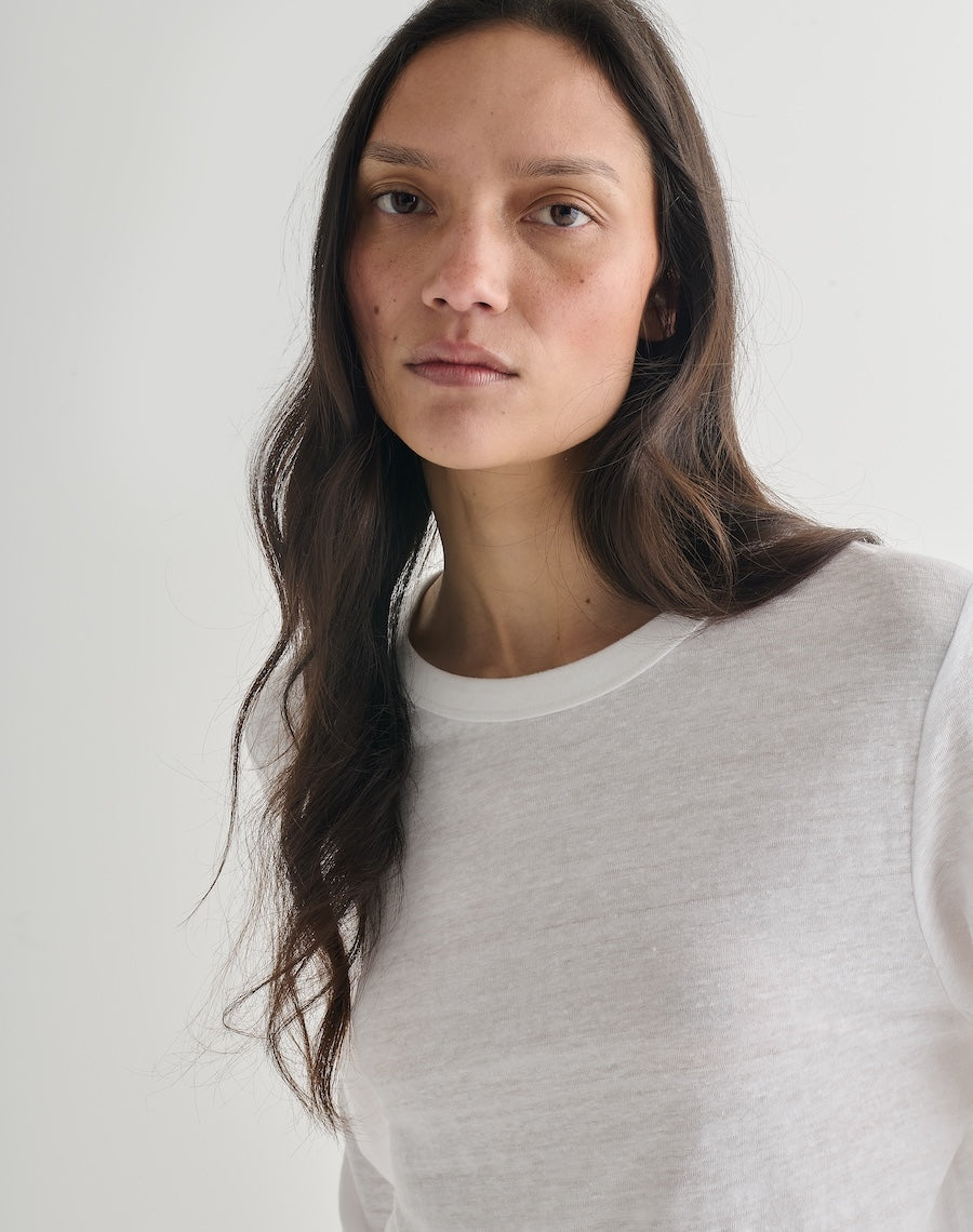 The LINEN 01 / the Long Sleeve - White