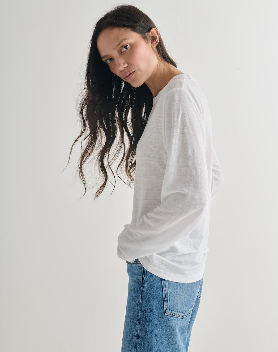 The LINEN 01 / the Long Sleeve - White