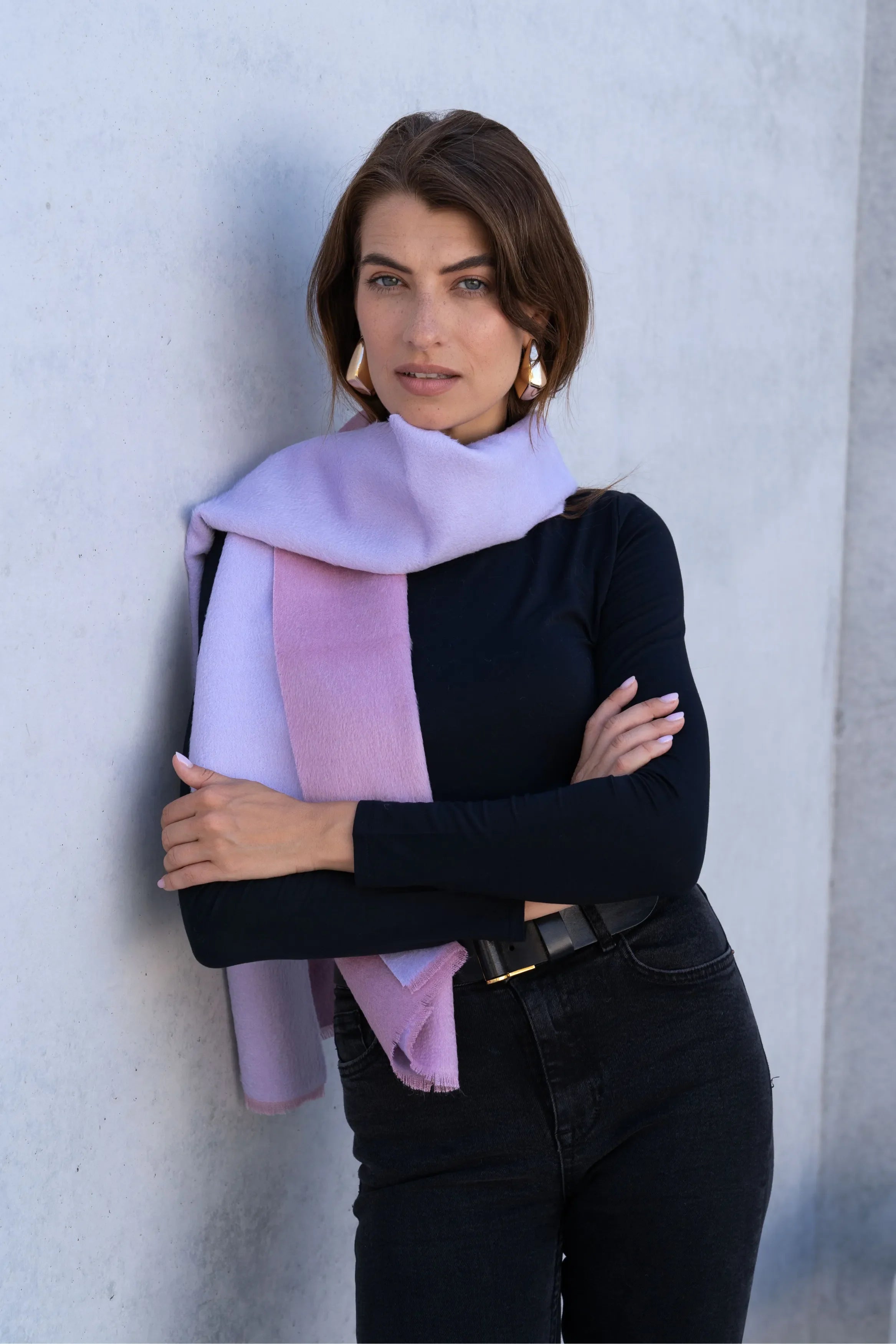 Two Tone Baby Alpaca Scarf