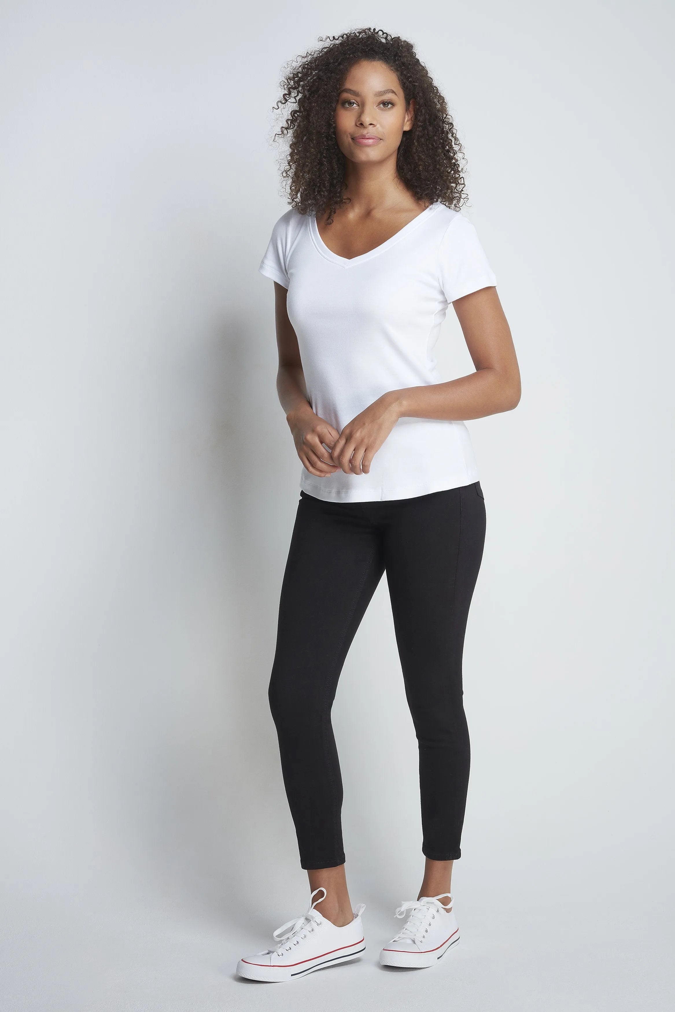 V Neck Cotton Modal Blend T-Shirt