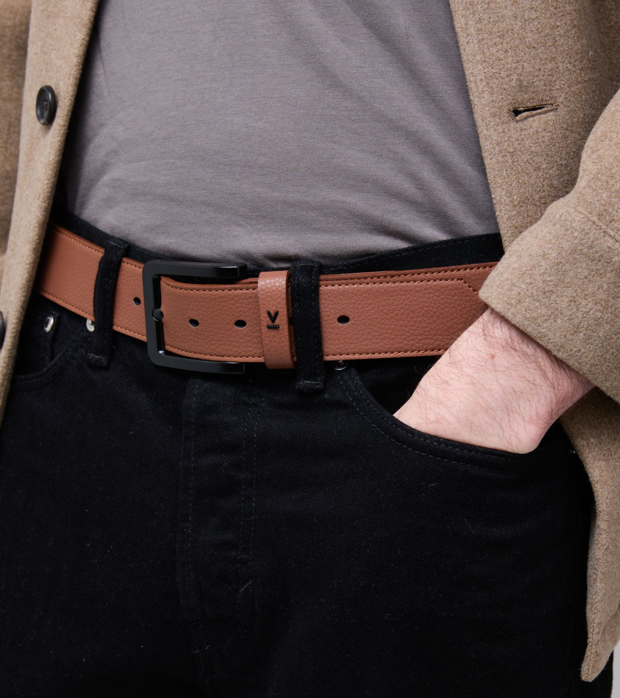 Marley Vegan Bio-Based Bamboo Classic Belt in Brown