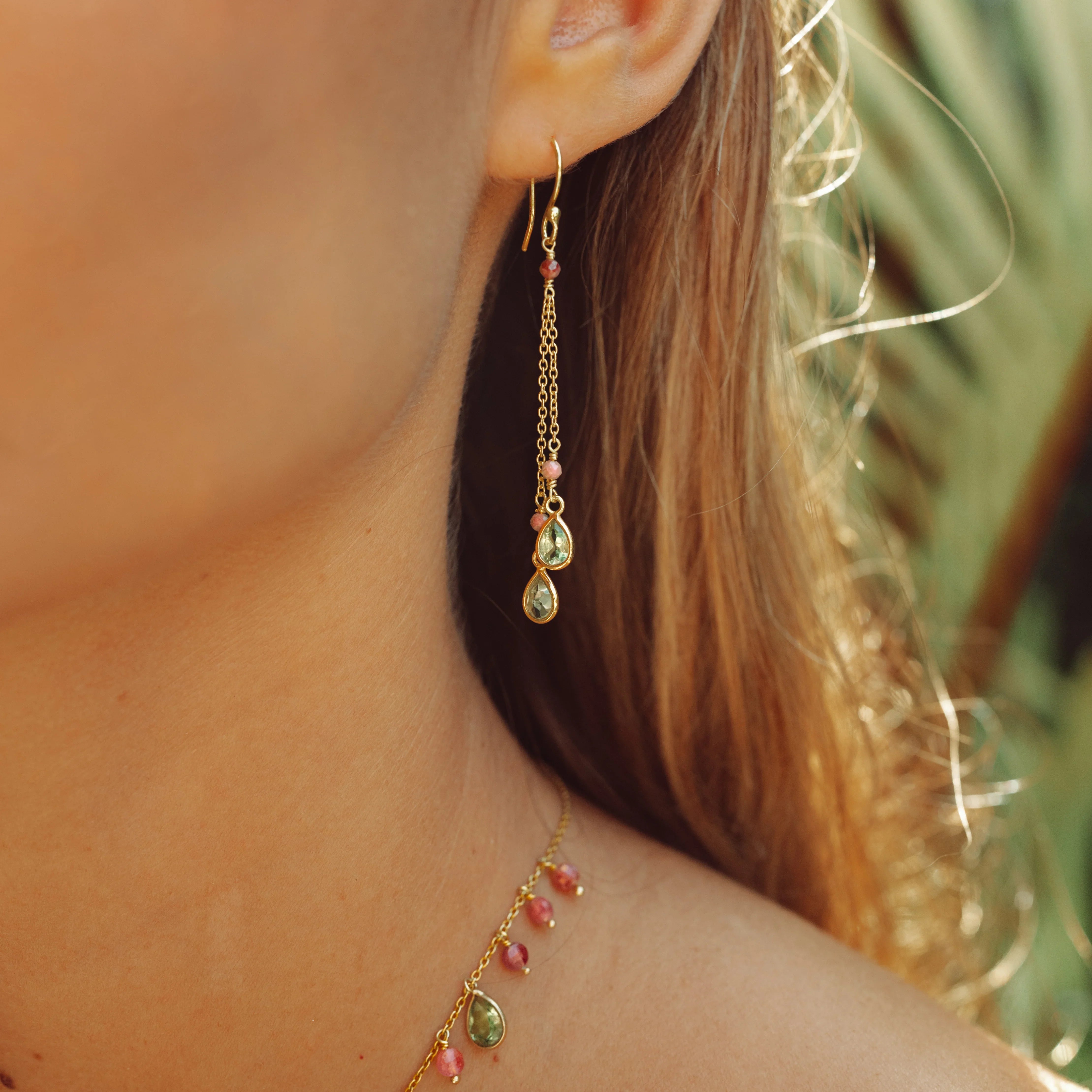 Kiki Necklace in Peridot and Pink Tourmaline