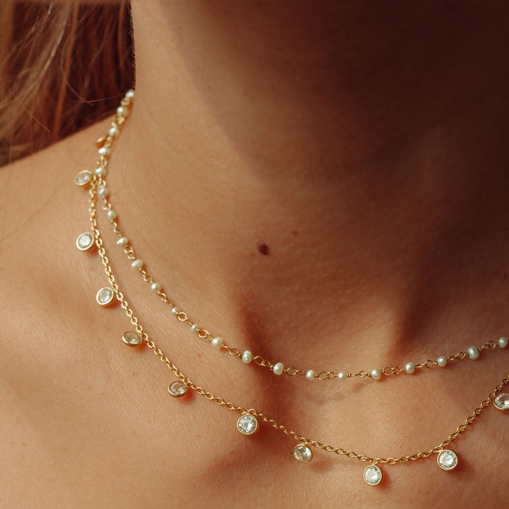 Zaza Necklace in Gold with Zirconia