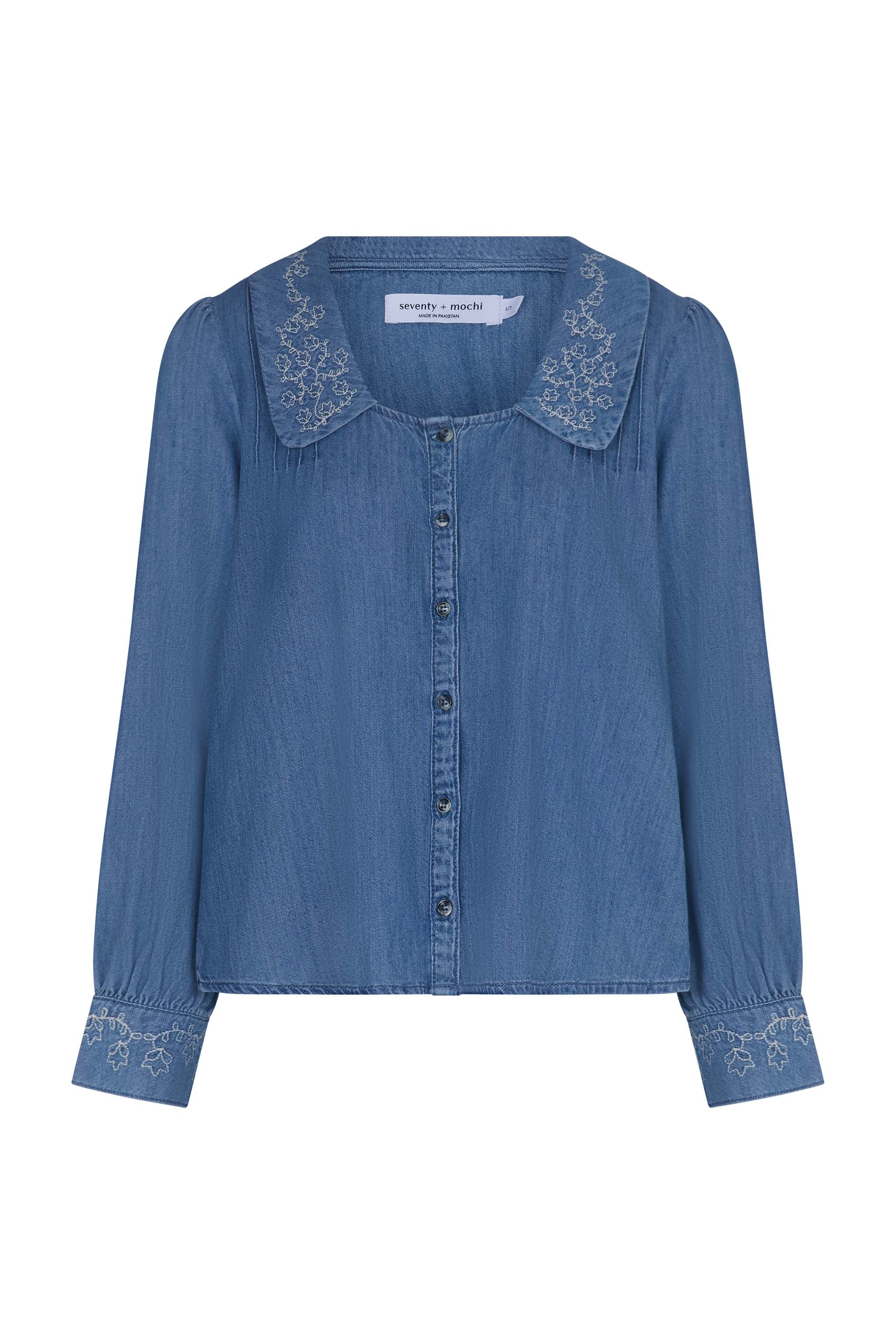 Tania Collared Blouse in Napa