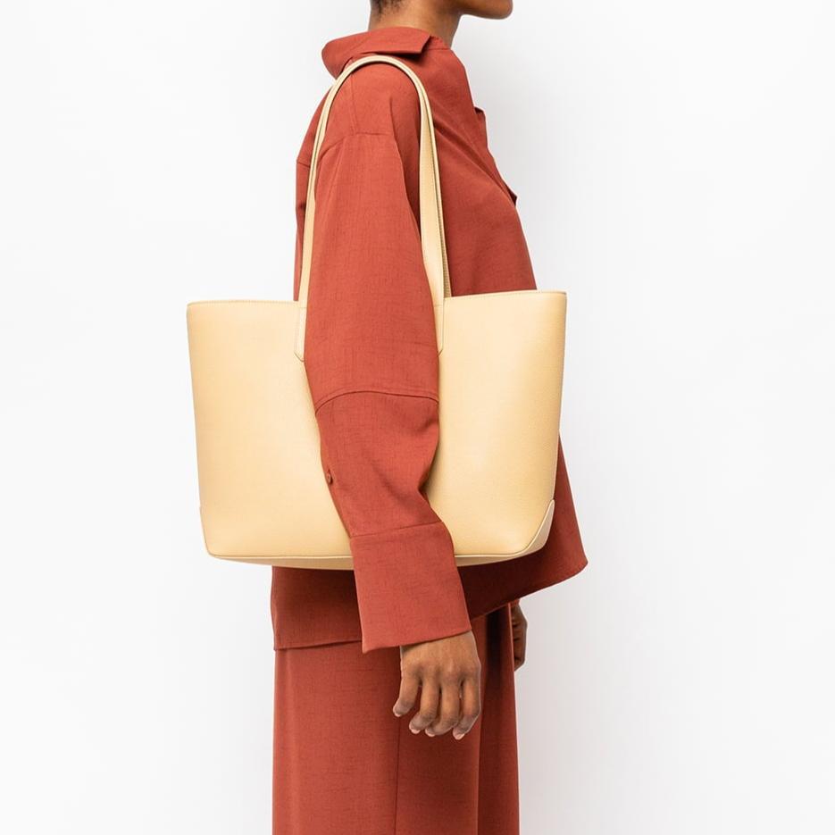 Everyday Tote - Almond Pebbled Leather