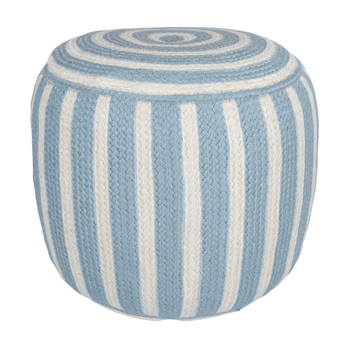 Light Blue Jute Pouffe Large