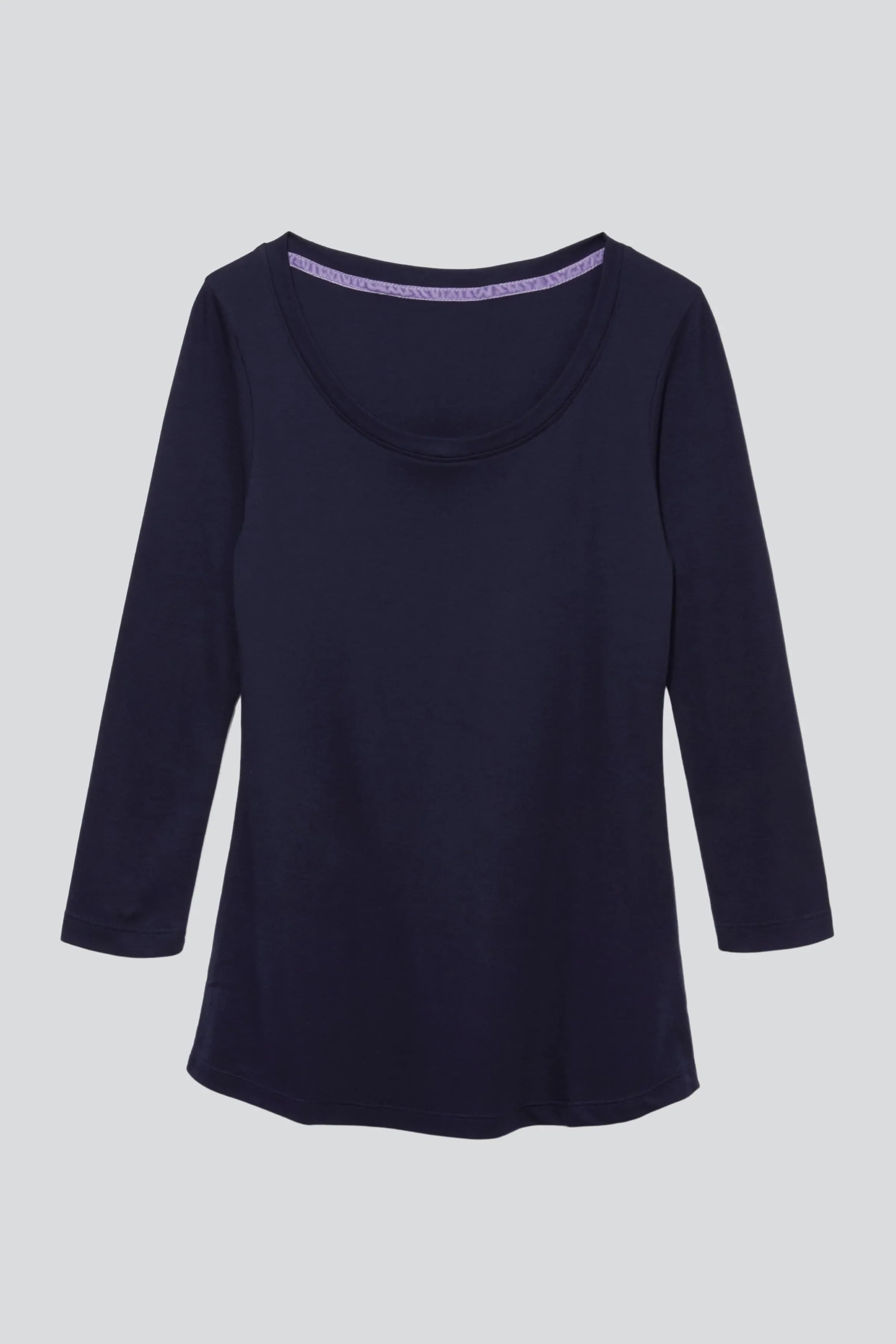 3/4 Sleeve Scoop Neck Cotton Modal Blend T-Shirt