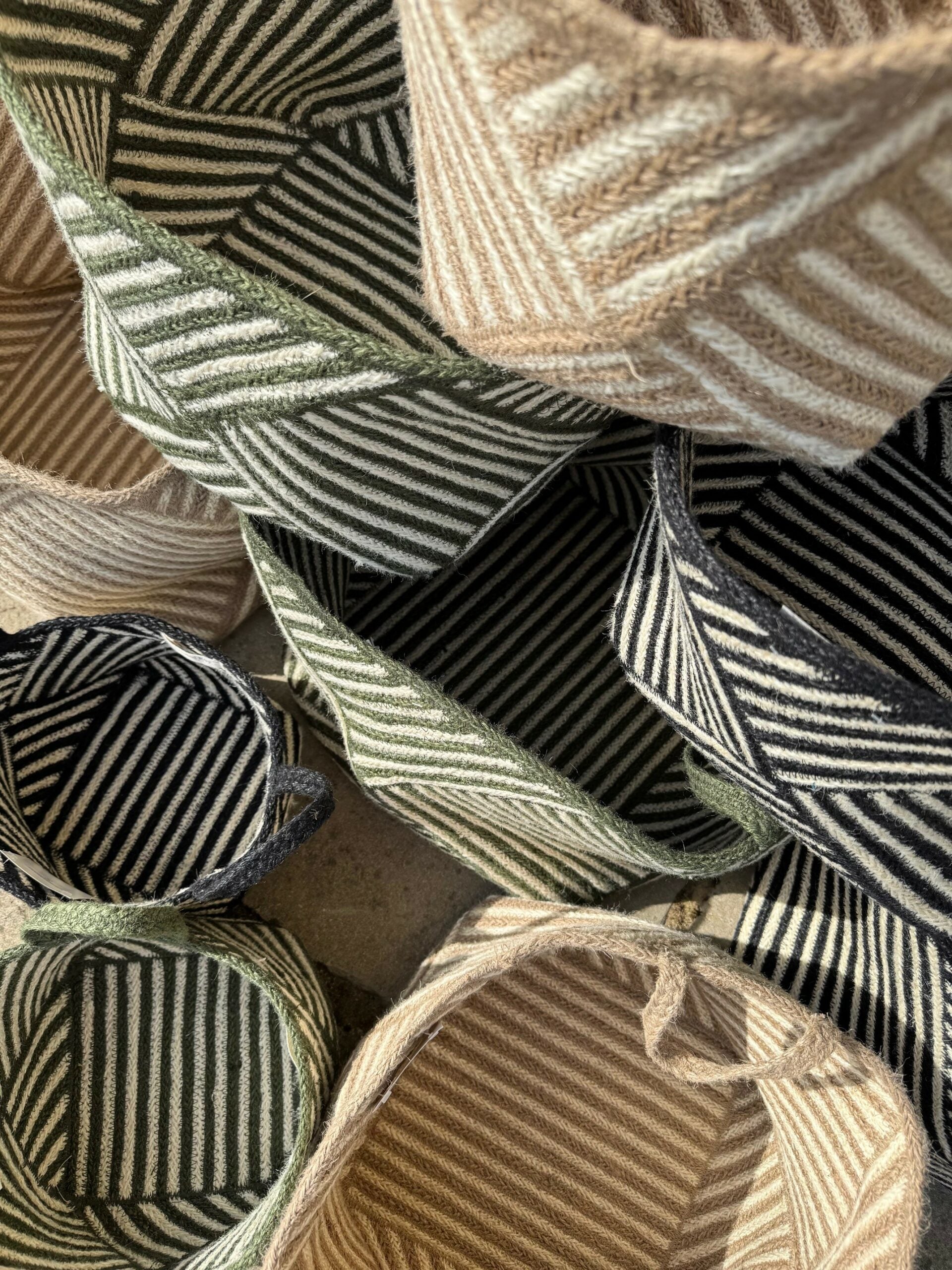 Zebra Basket in Olive