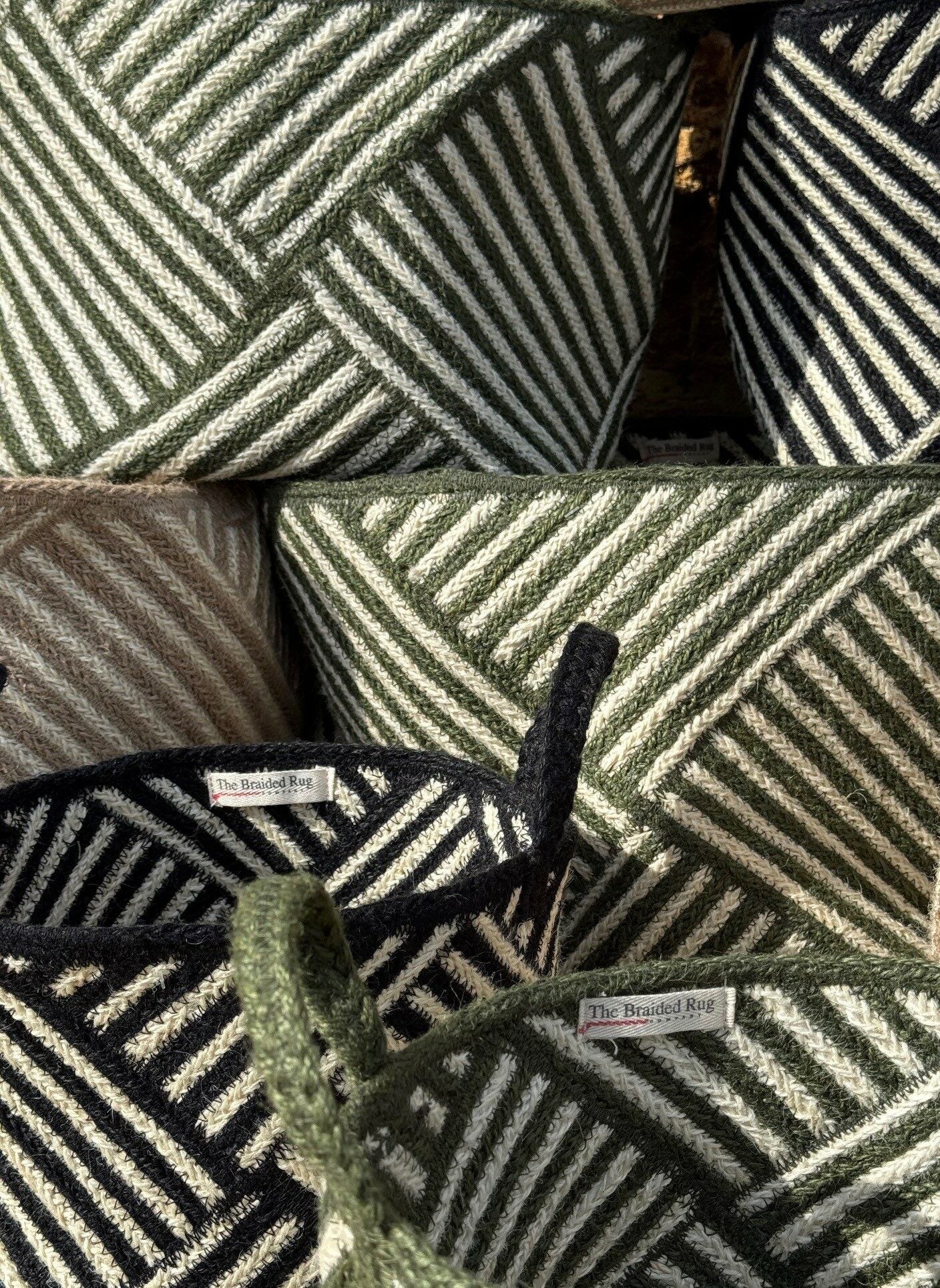 Zebra Basket in Olive