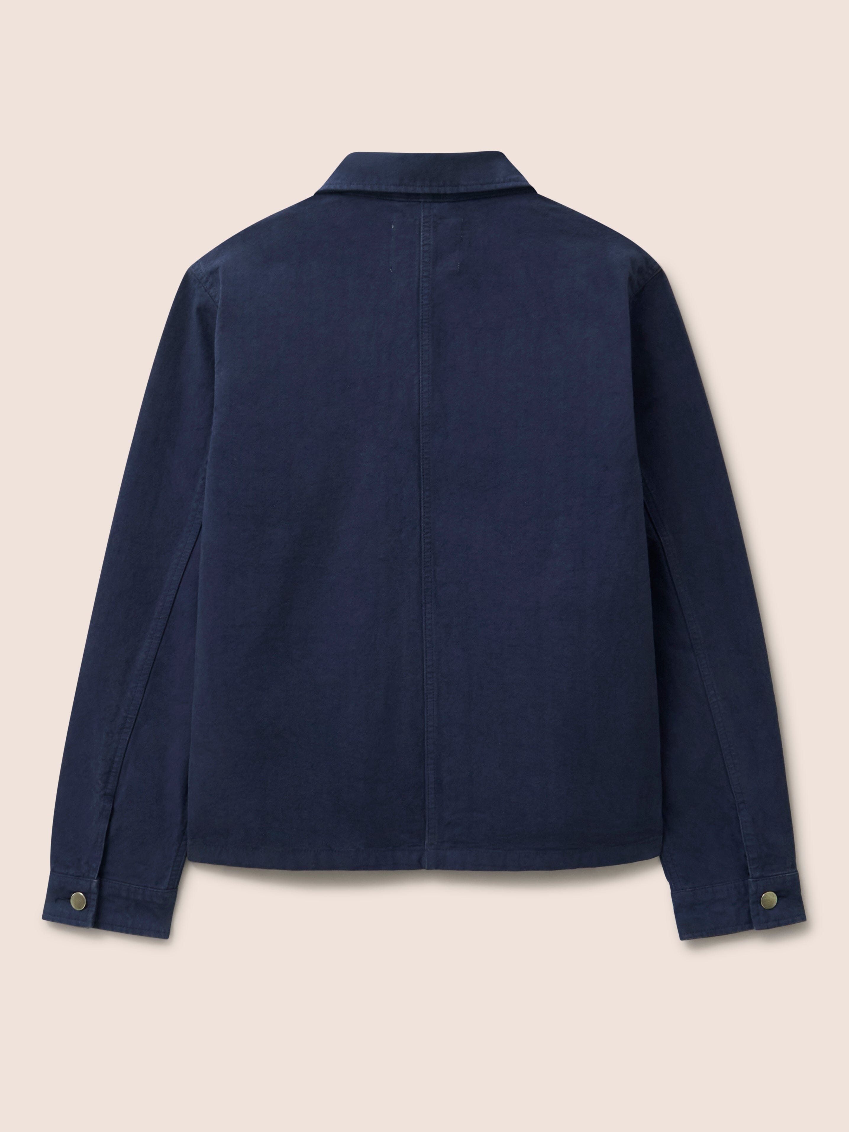 Albi Cotton Pocket Chore Jacket in Navy